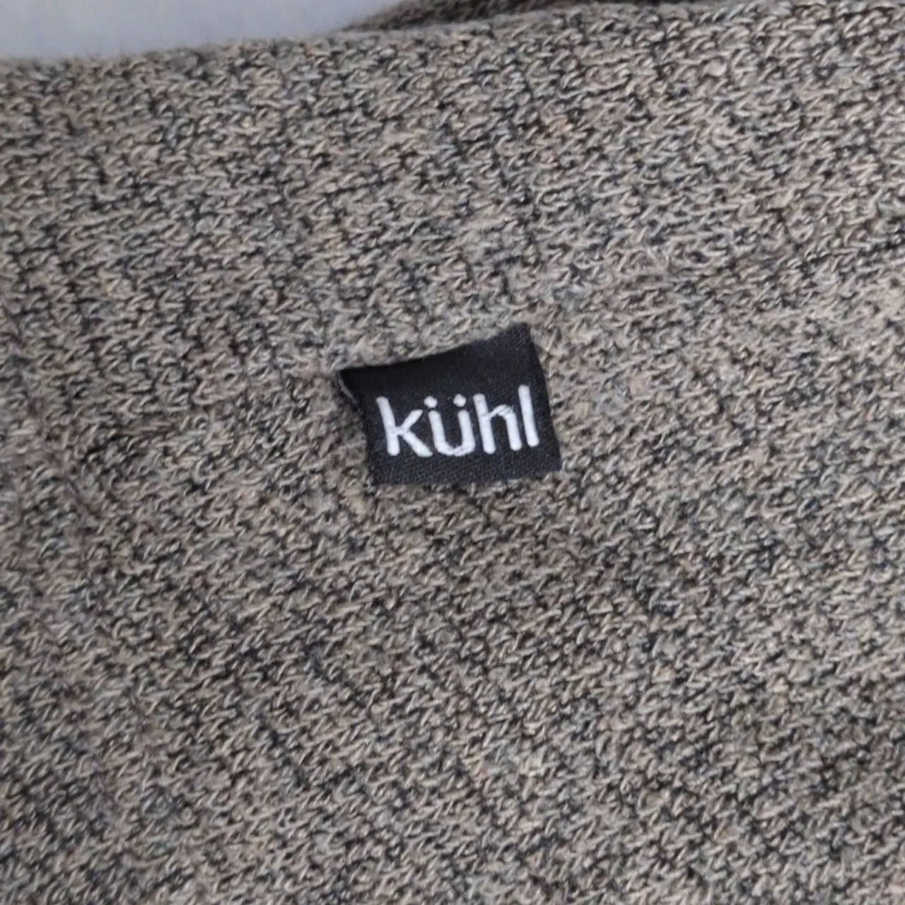 KÜHL Brown Grey Melange Mock Neck Alfpaca Outdoor Performance Sweater Fleece L Size L - Image 4