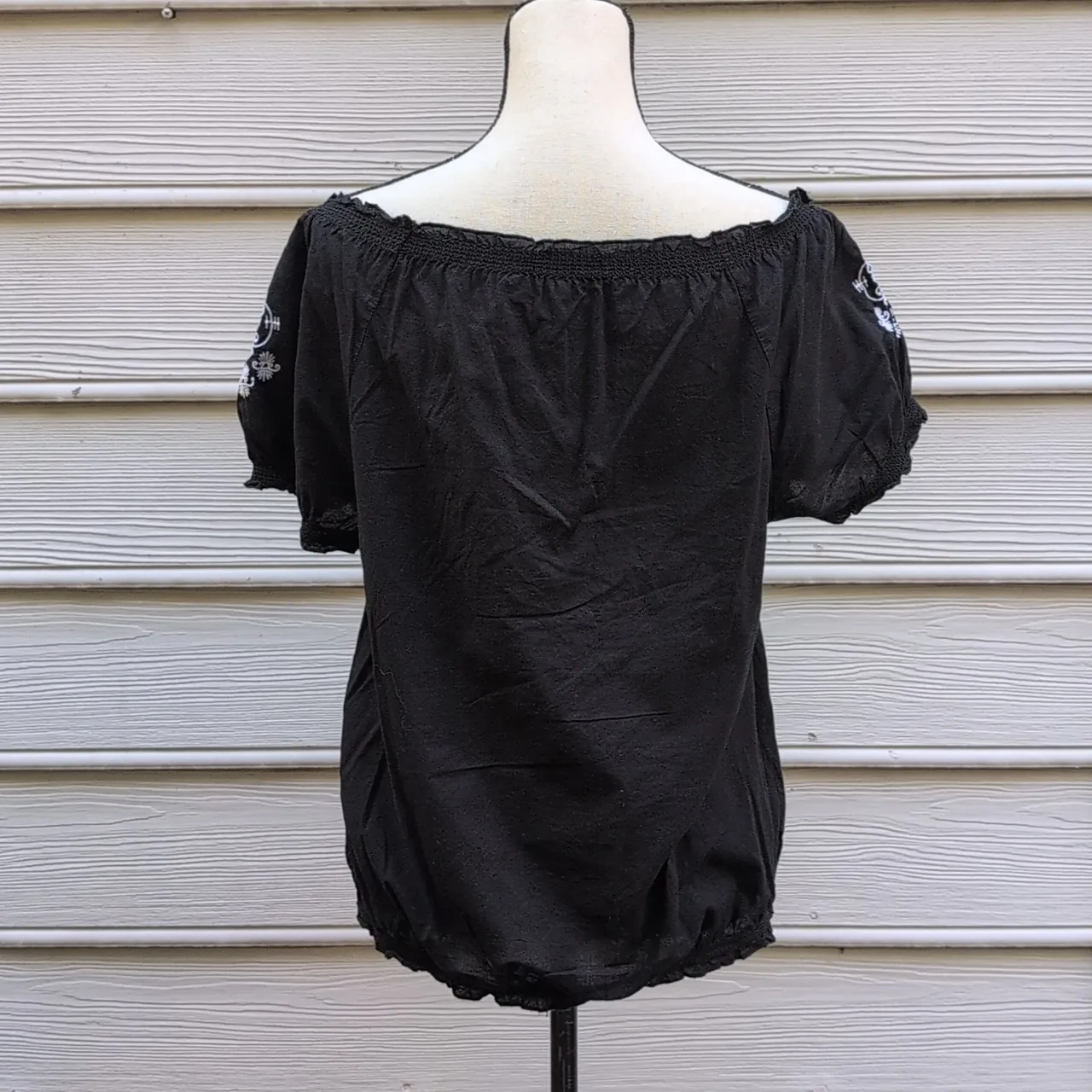 Style & Co Elastic Hem And Neckline Shirt |  Off The Shoulder Shirt - Image 5