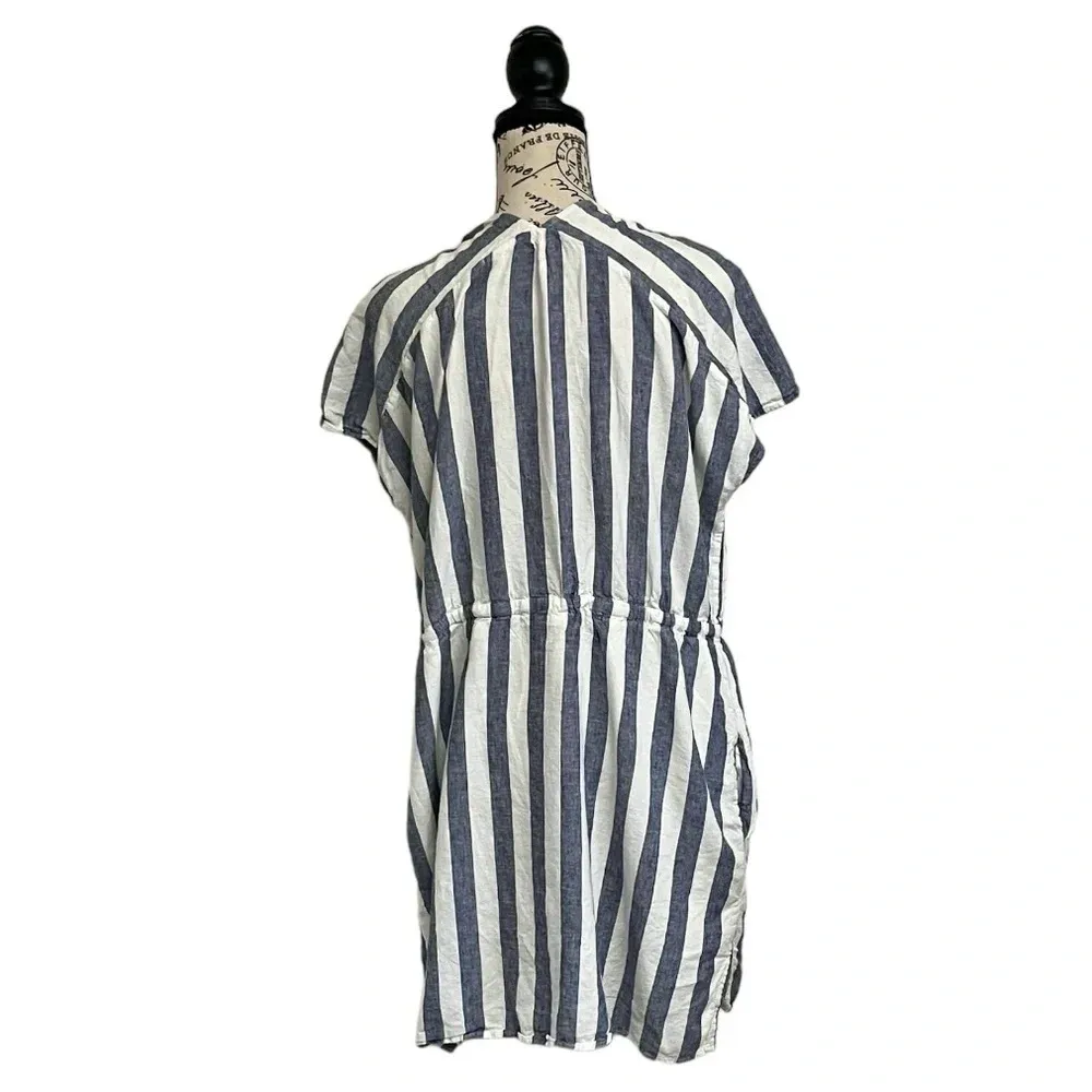 Rails Wren Stripe Linen Mini Dress Women’s L Nautical Preppy Coastal Beach - Image 6