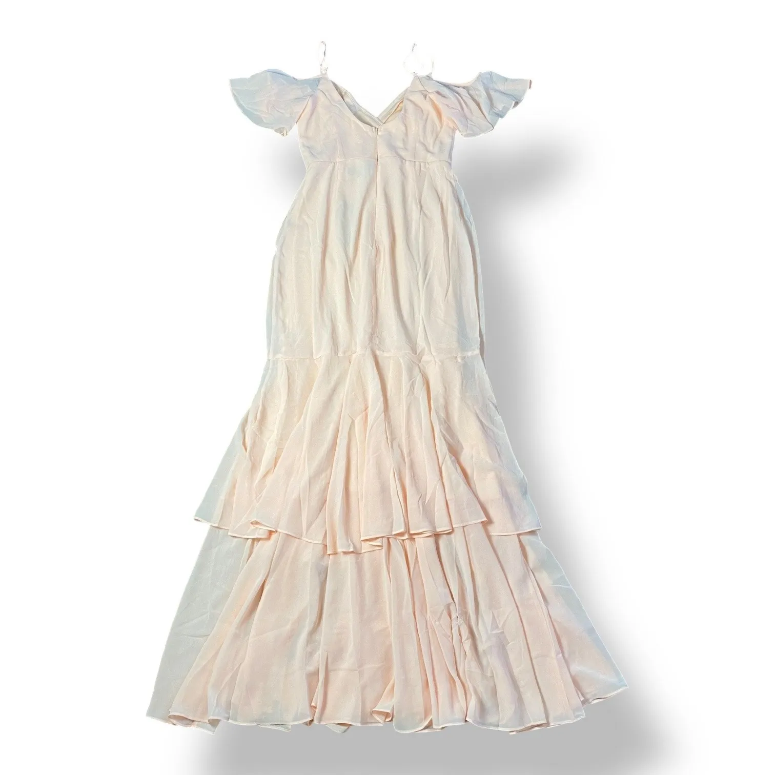 Lulus NWT Brilliant Perfection Blush Pink Cold-Shoulder Tiered Maxi Dress Size S - Image 5