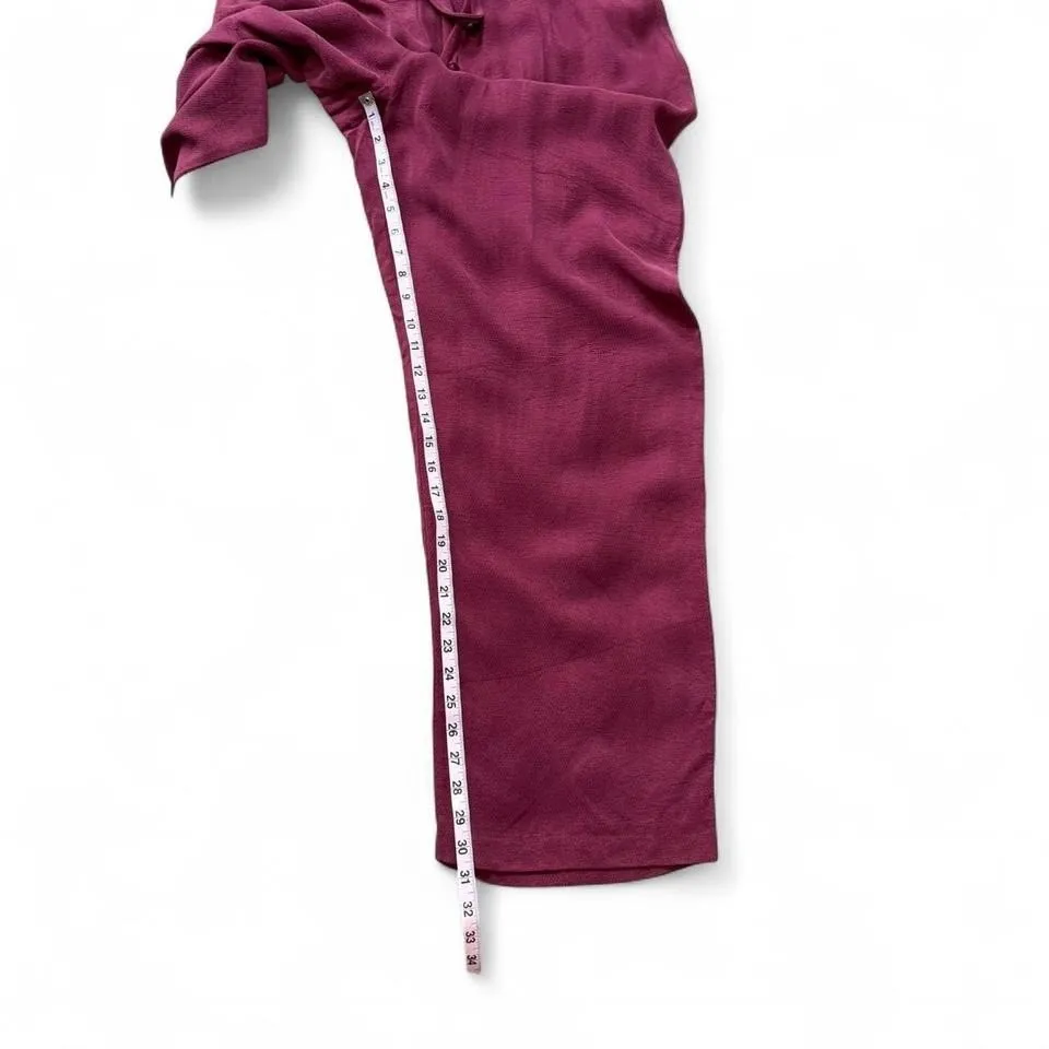 Vintage Dark Red Wide Leg Drawstring Pants Size XL - Image 8