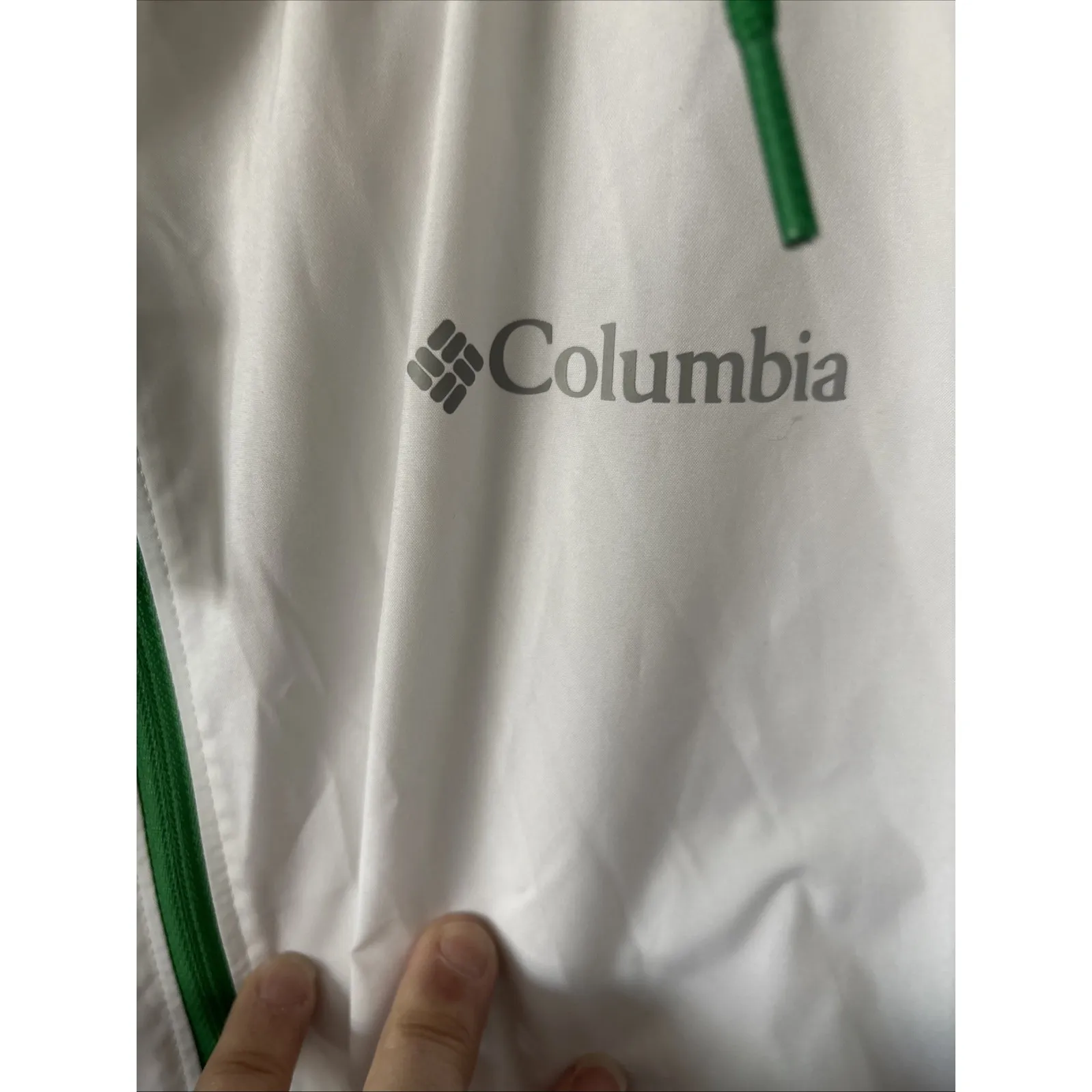 Columbia Women  Hooded Rain Jacket XL White Activewear Zipper Windbreaker Spring - Image 3