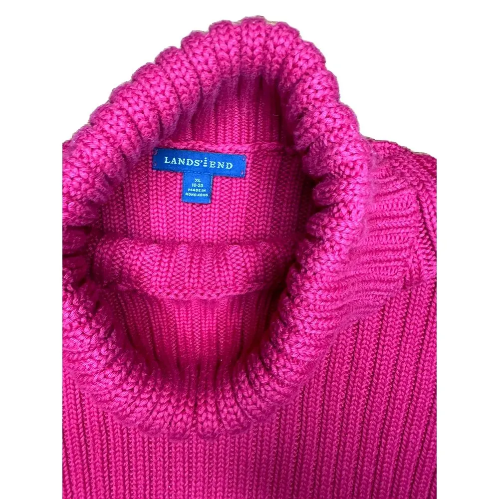 Lands End Womens Turtleneck Sweater XL 18-20‎ Red Long Sleeve 100% Cotton - Image 4