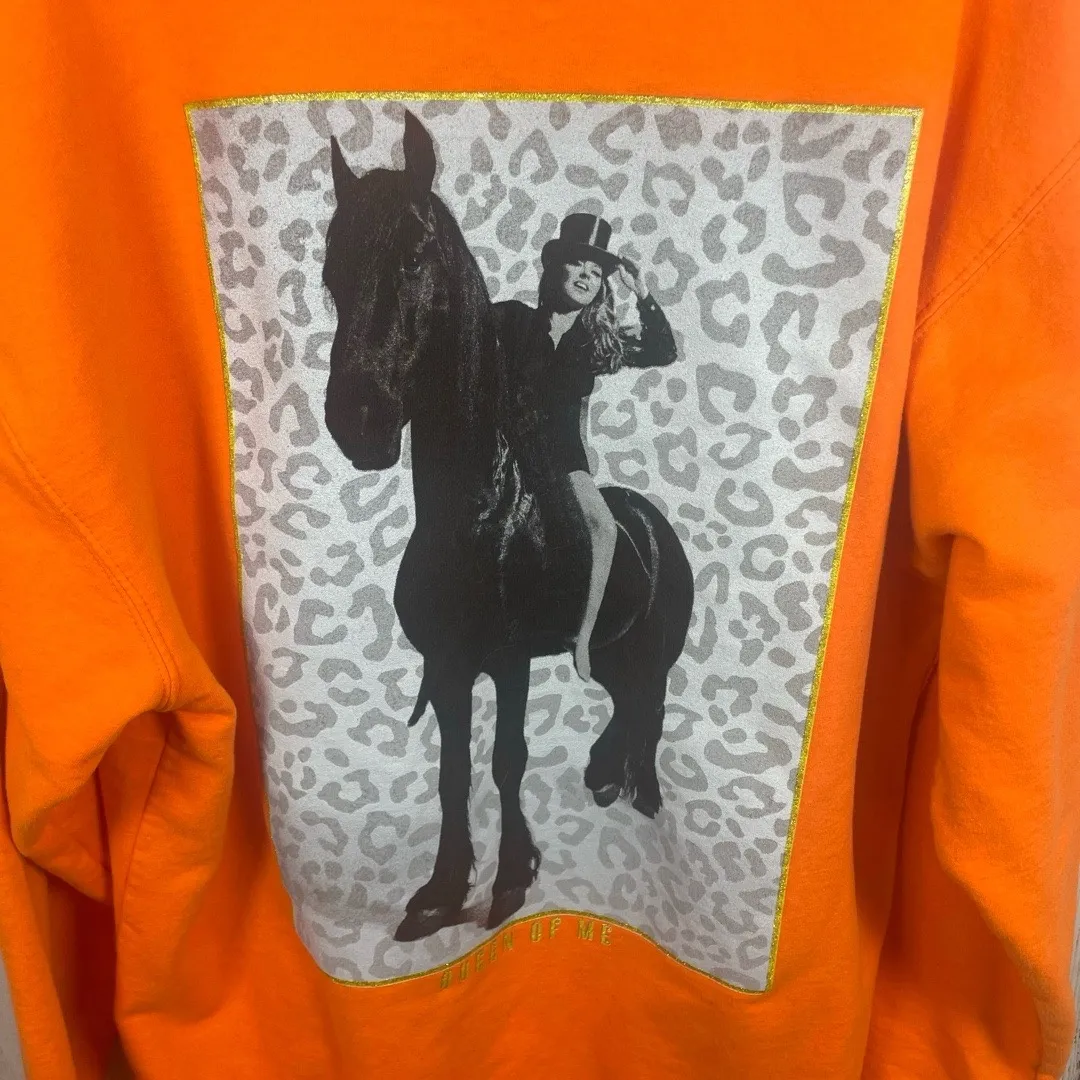 Shania Twain Queen Of Me Tour Hoodie Sweatshirt size L Orange Horse Country Size L - Image 6
