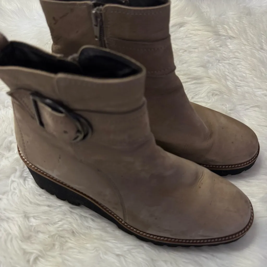 Paul Green Halo Leather Ankle Booties Lug Sole Buckle Size 6 Austria - Image 2