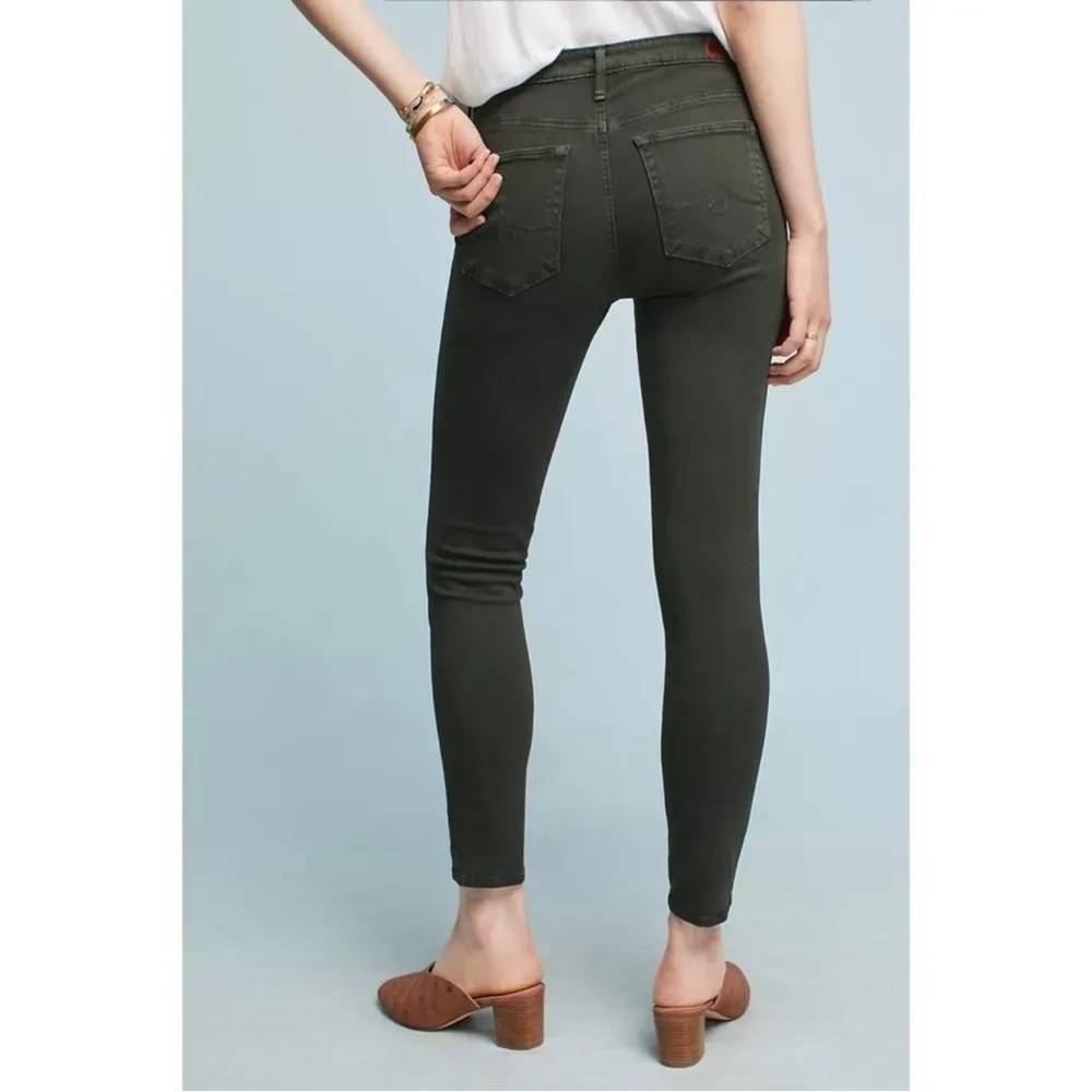 Ag The Abbey Ankle Midrise Super Skinny Ankle Jeans in Dark Olive Green Size 26 - Image 2