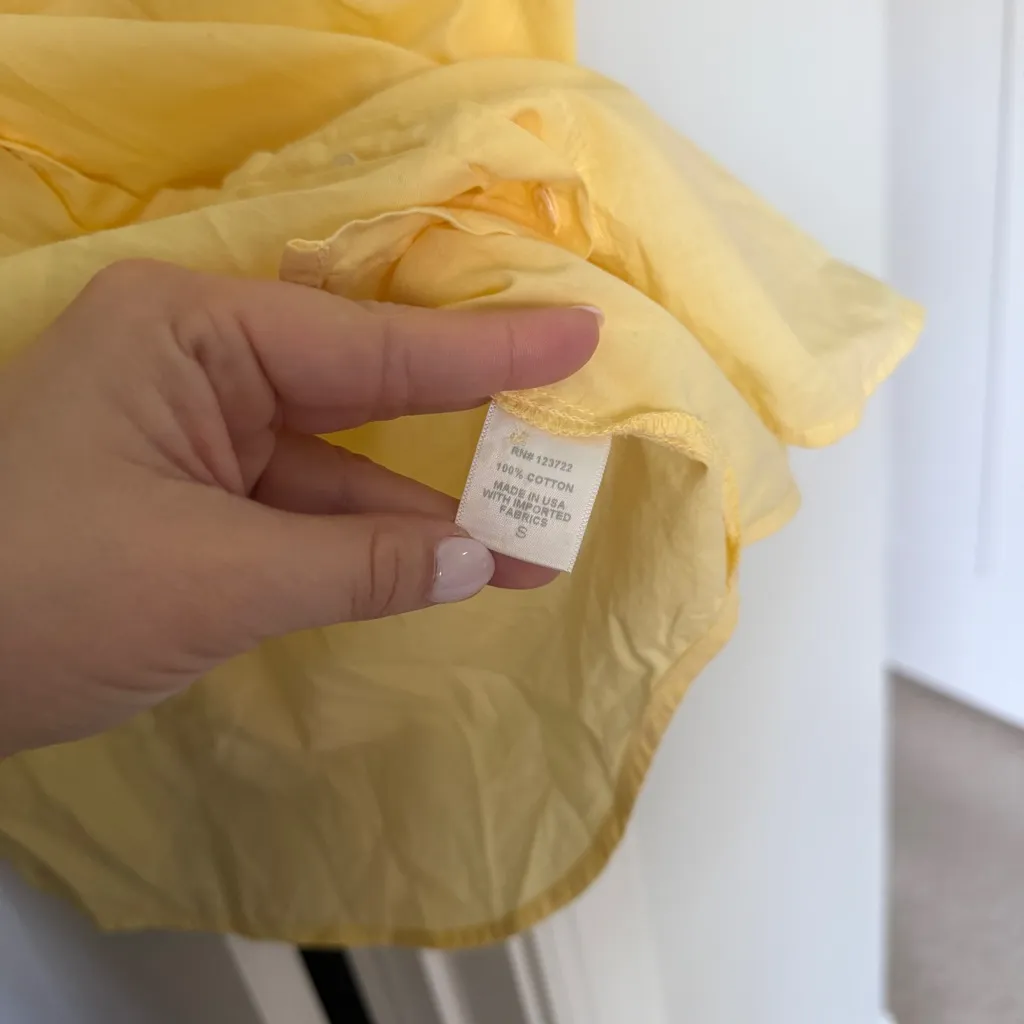 XiRENA Channing Shirt Light Yellow Button Down Short Sleeve Top - Image 4