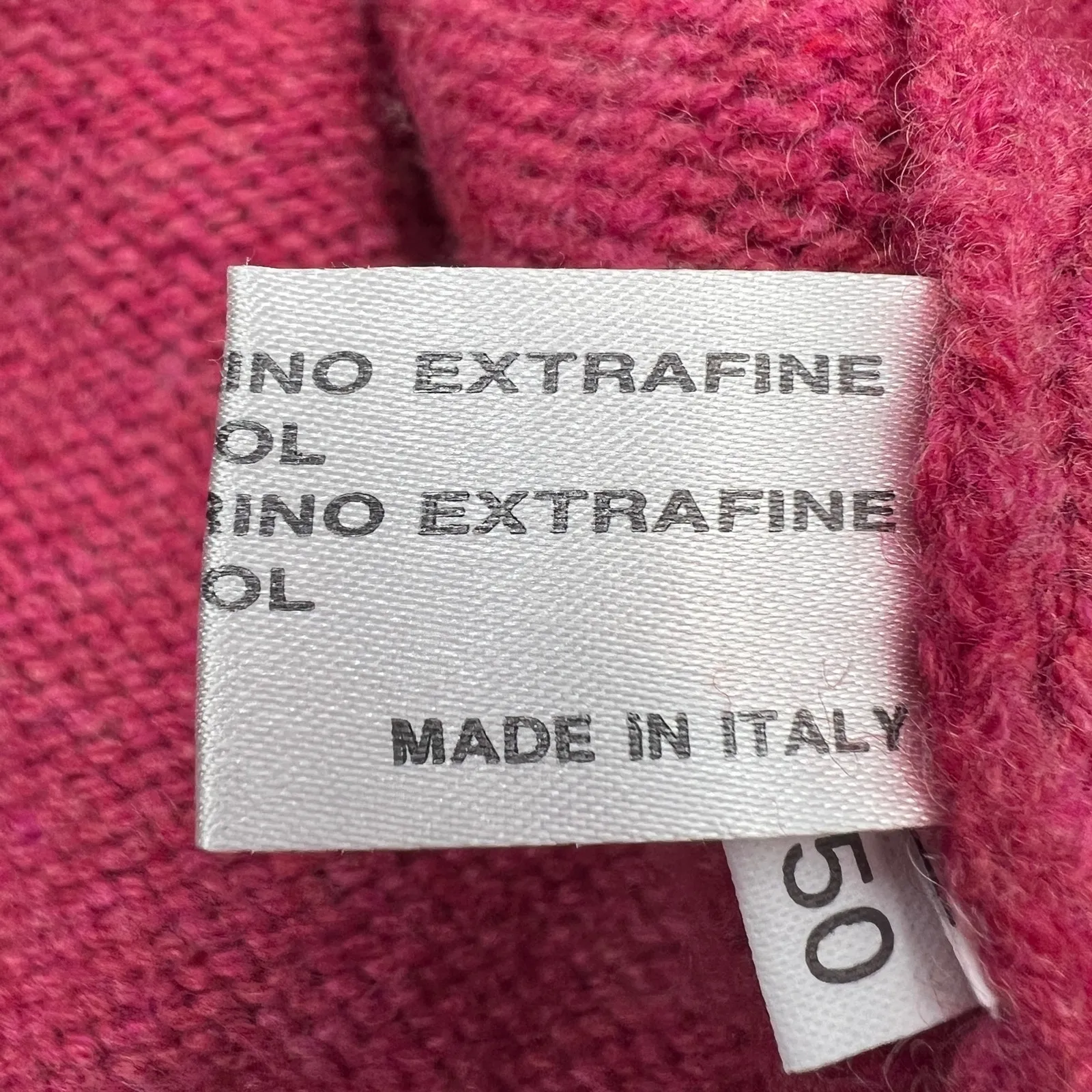 Italian Fine Merino Wool Contrast Crewneck Sweater Colorblock Red Size L - Image 4