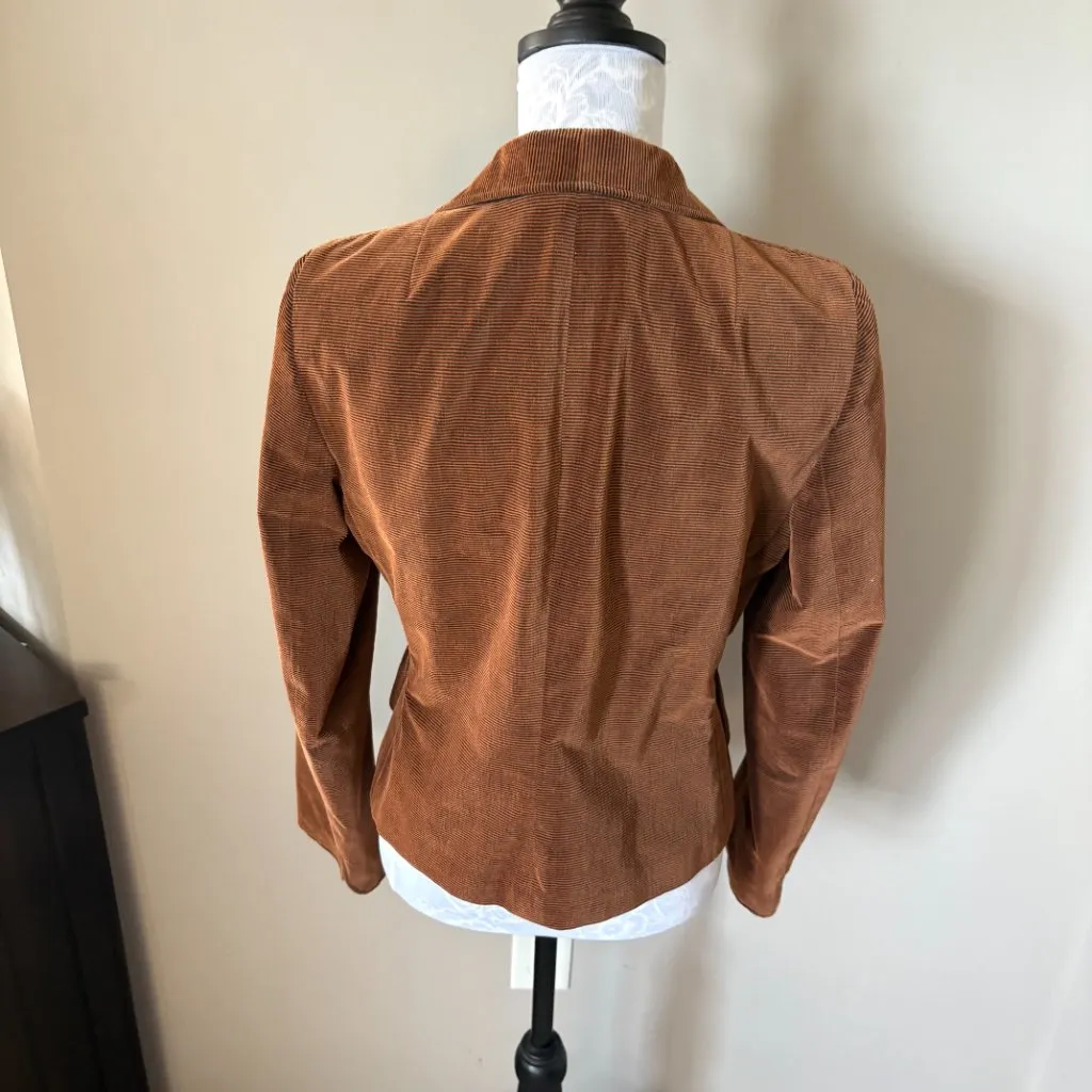 Akris Punto Womens Corduroy Blazer Jacket Designer Brown Size US 10 - Image 5