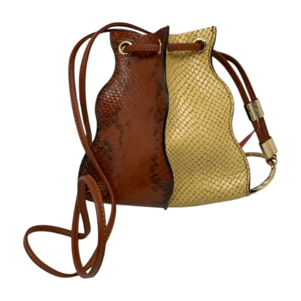 NWT Ulla Johnson Adria Pleated Wave Snake-Embossed Leather Pochette Handbag - Image 8