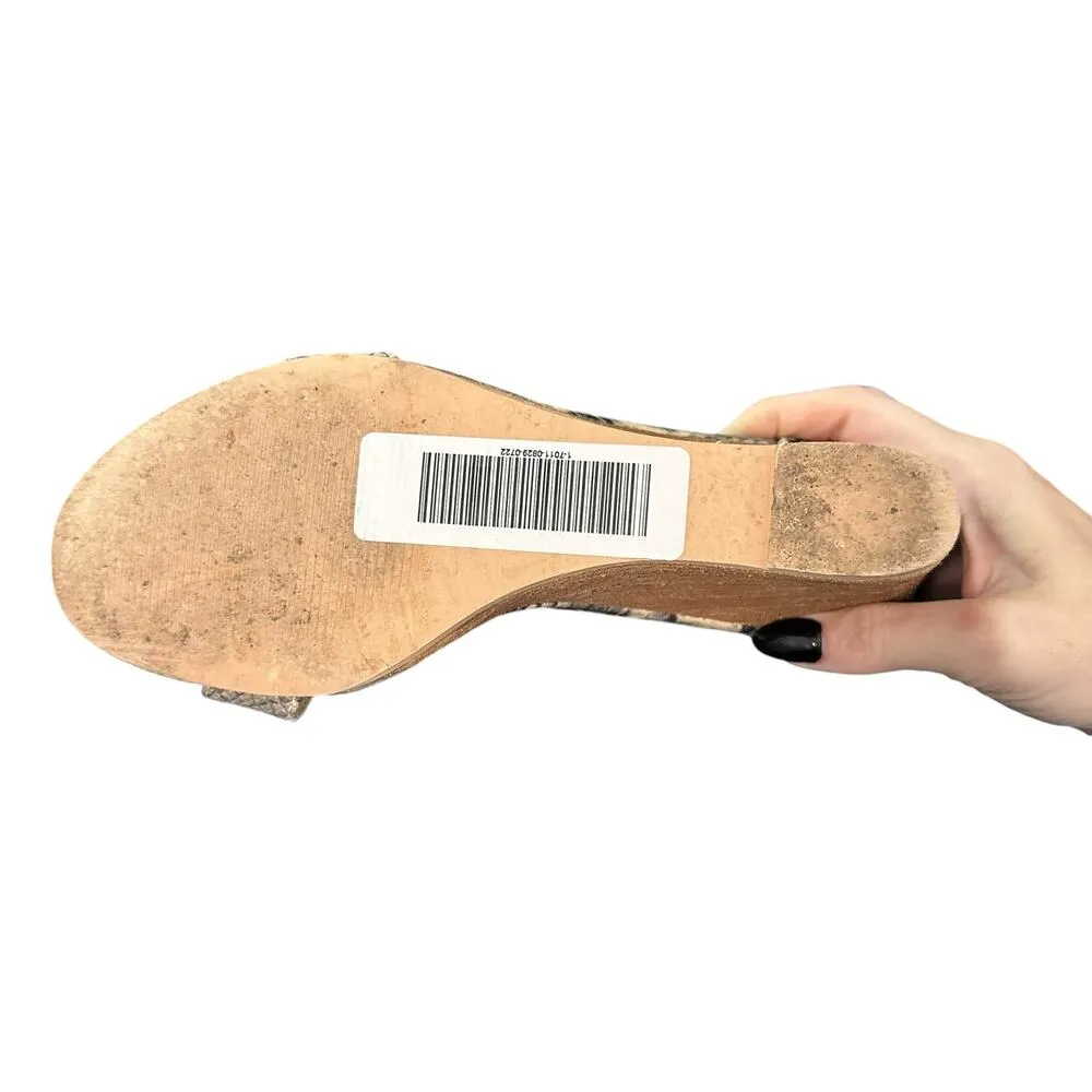 Steve Madden Chunky Wedge Snakeskin Heels Open Toe Size 8 - Image 7