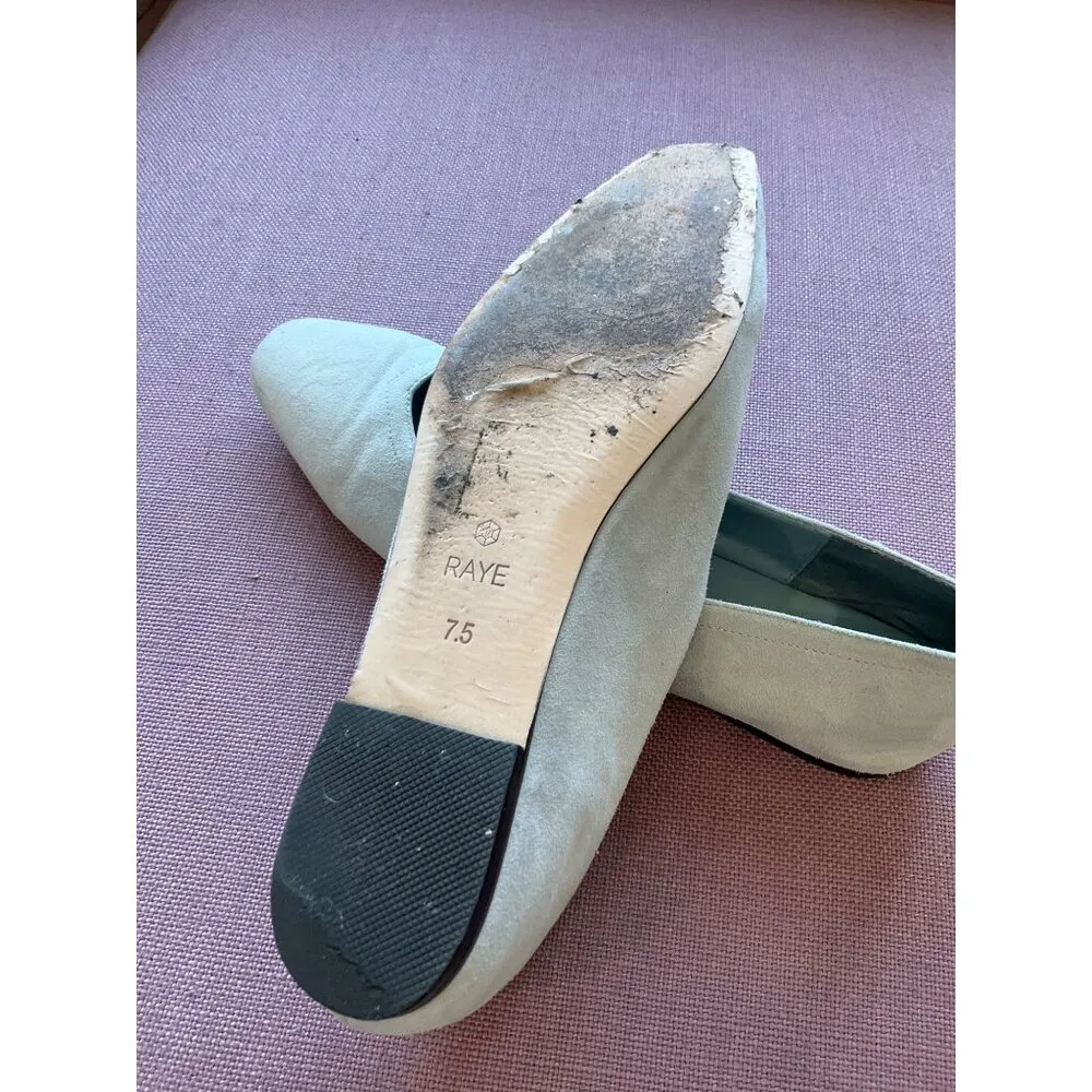RAYE Lucila Flats in Light Blue Suede 7.5 Leather Shoes Womens - Image 10