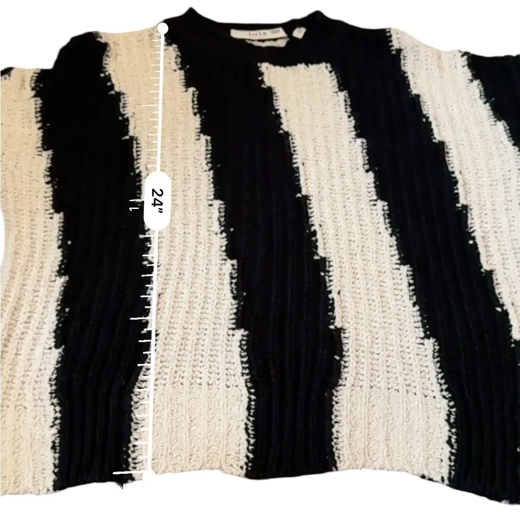 Joie Chadsey Striped Pullover Sweater Black White Chunky Knit Women’s Sz M - Image 12