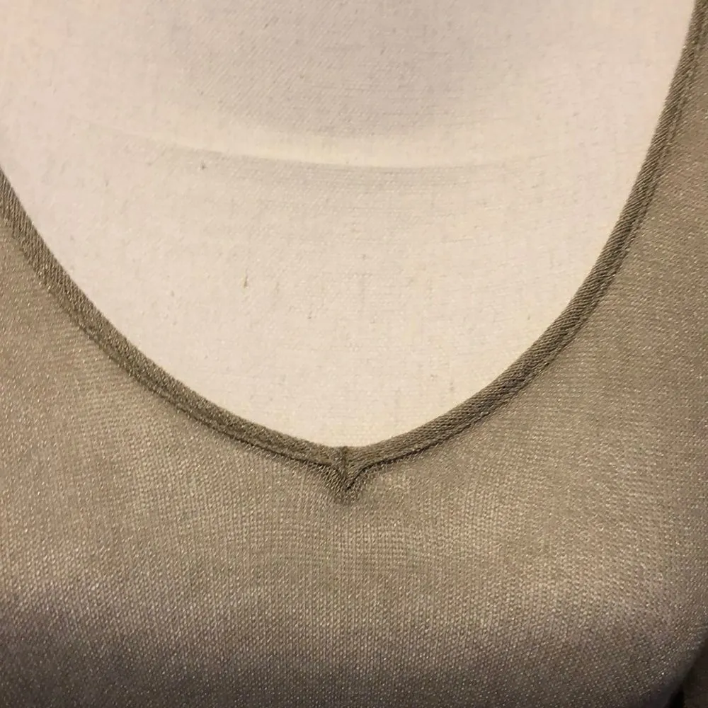 Lola & Sophie Stone Colored Long Thin Sweater Tan Size L - Image 2