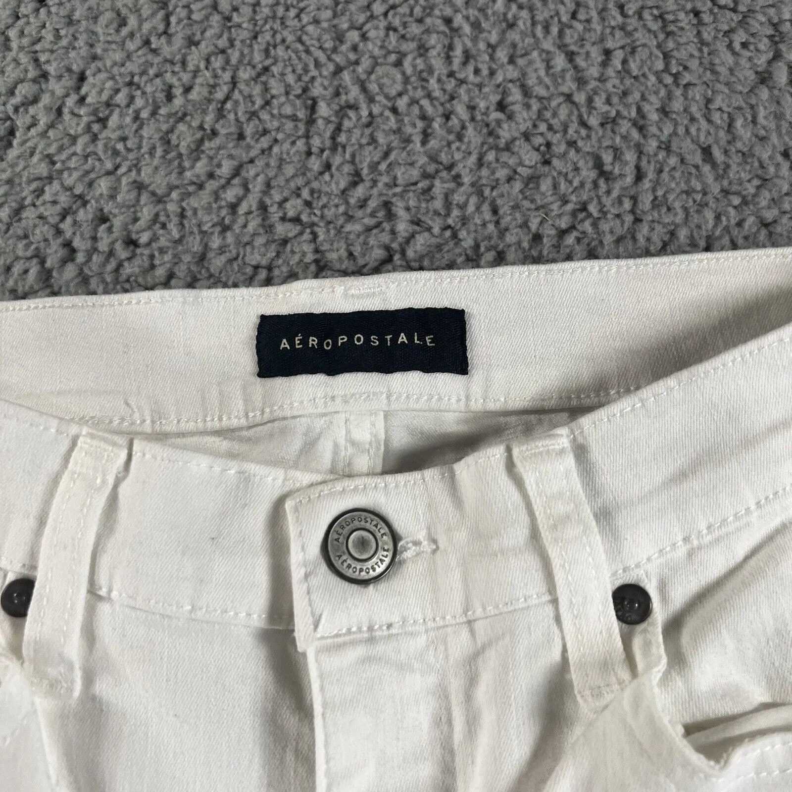 White Skinny Jeans Women 8 28x27 Mid Rise Distressed Casual Night‎ Out Preppy - Image 3