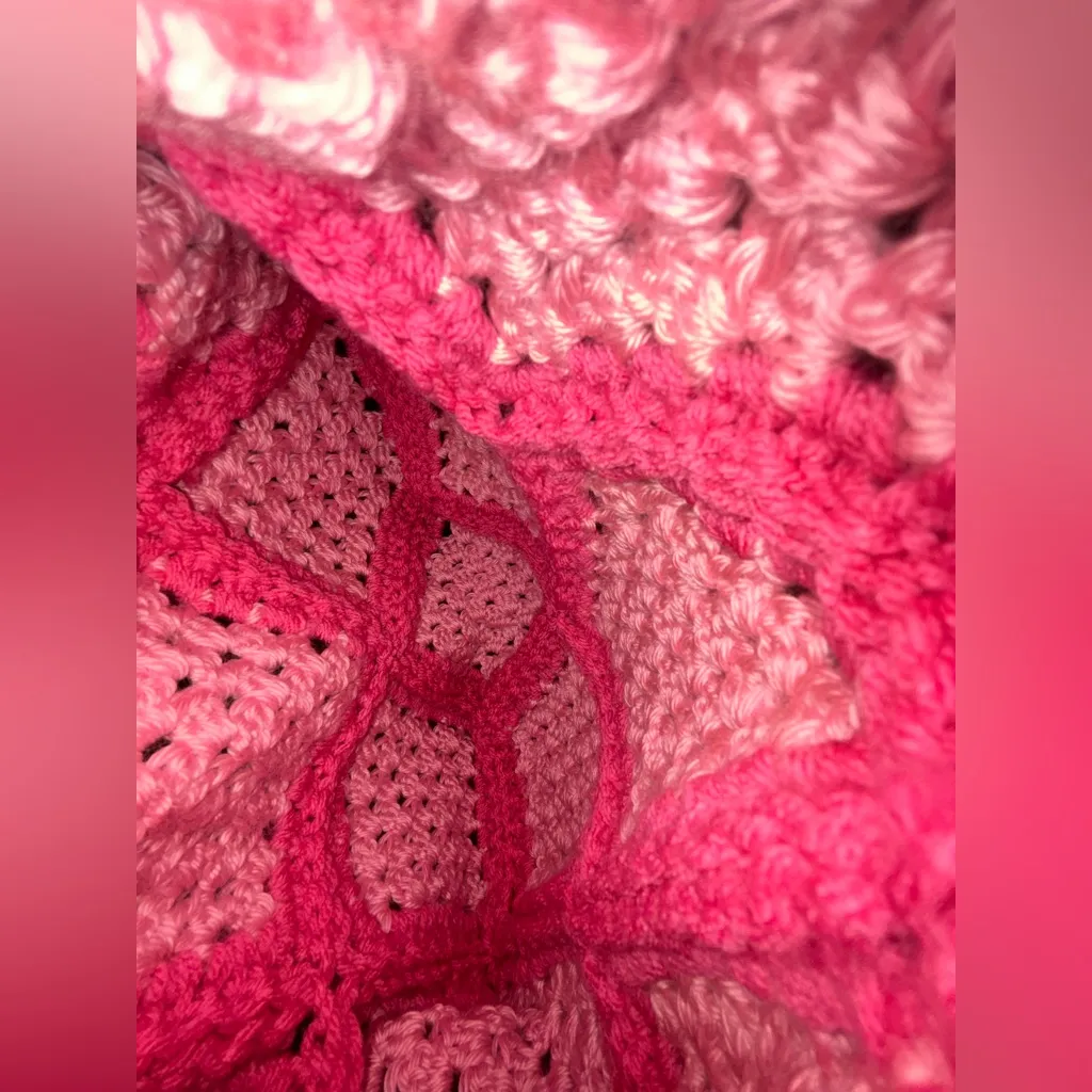 Handcrafted Crochet Barbie Pink Tote Bag - Image 5
