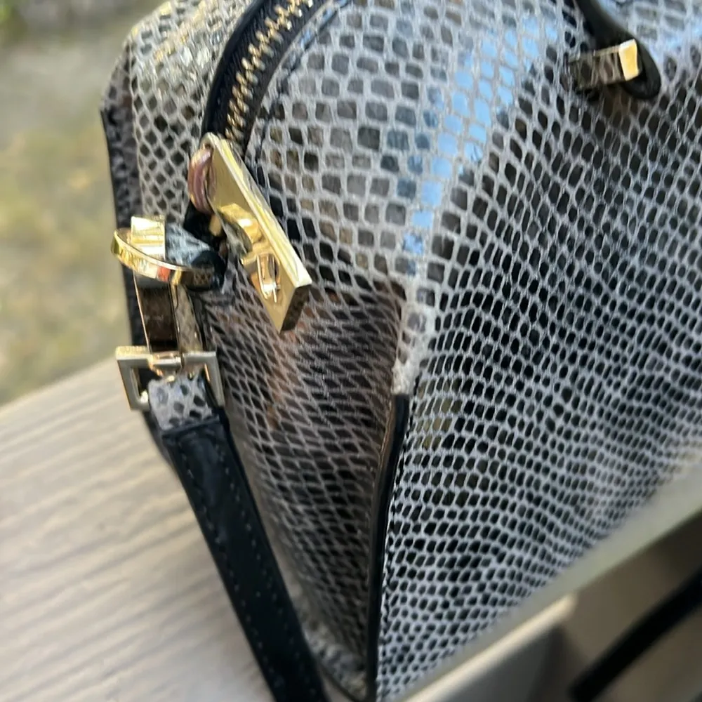 Kate Spade Parliament Grey/Black Snake Leather Mini Mira Satchel Crossbody w/COA - Image 7