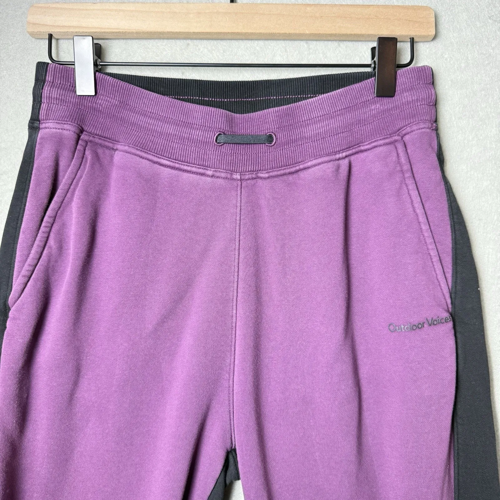 Outdoor Voices Jogger Pants Purple Black Elastic Cuffed Sweatpants Womens M - Image 3