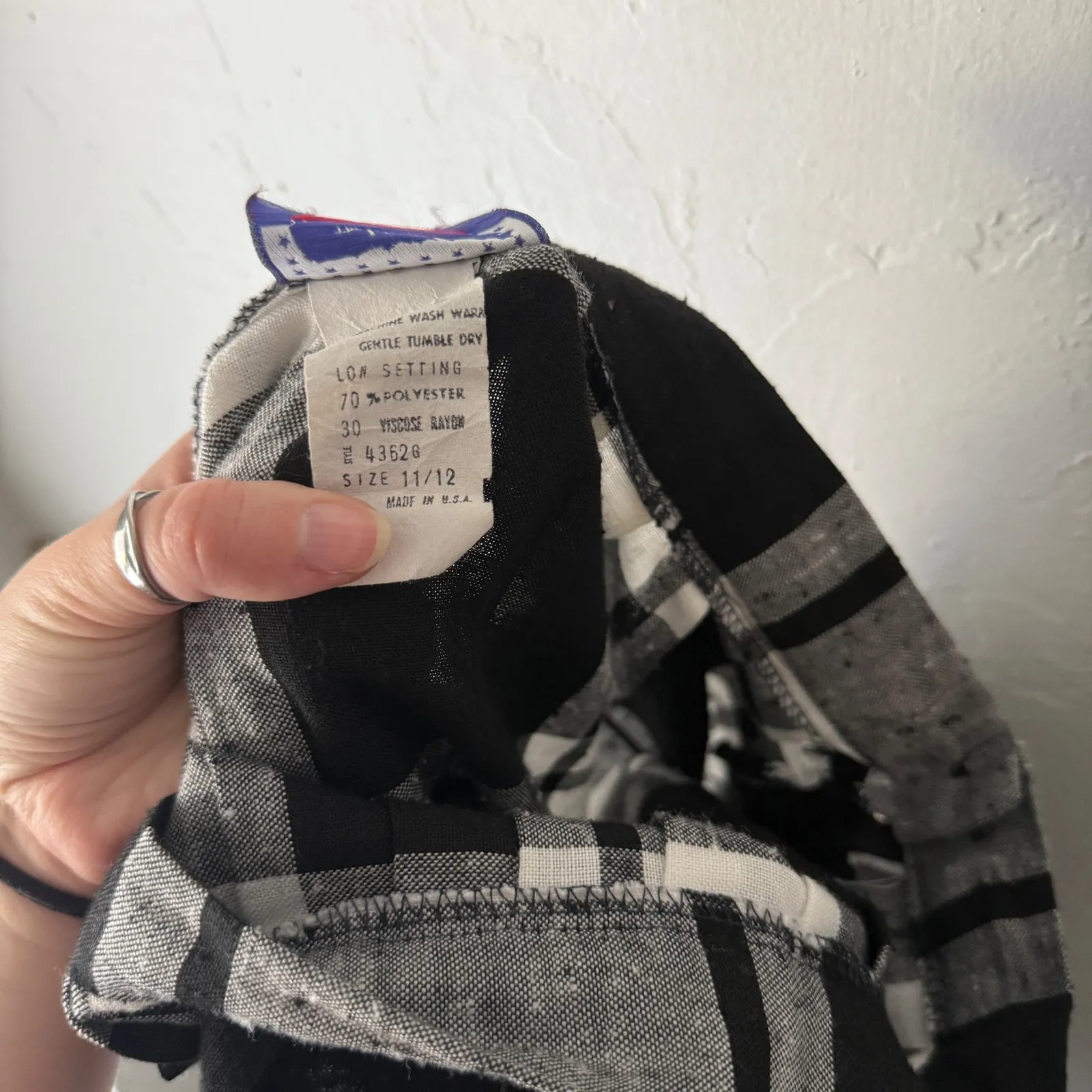 Clothing Co Vintage 60s Plaid Midi Skirt Black White Retro Size S Rockabilly - Image 10