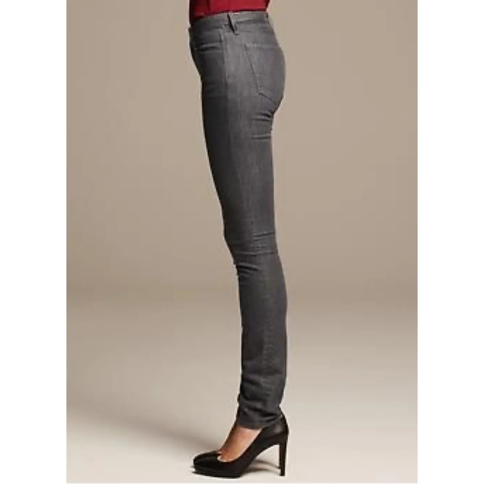 Banana Republic Gray Mid Rise Skinny Slim Jeans Denim Classic womens 31 new - Image 5