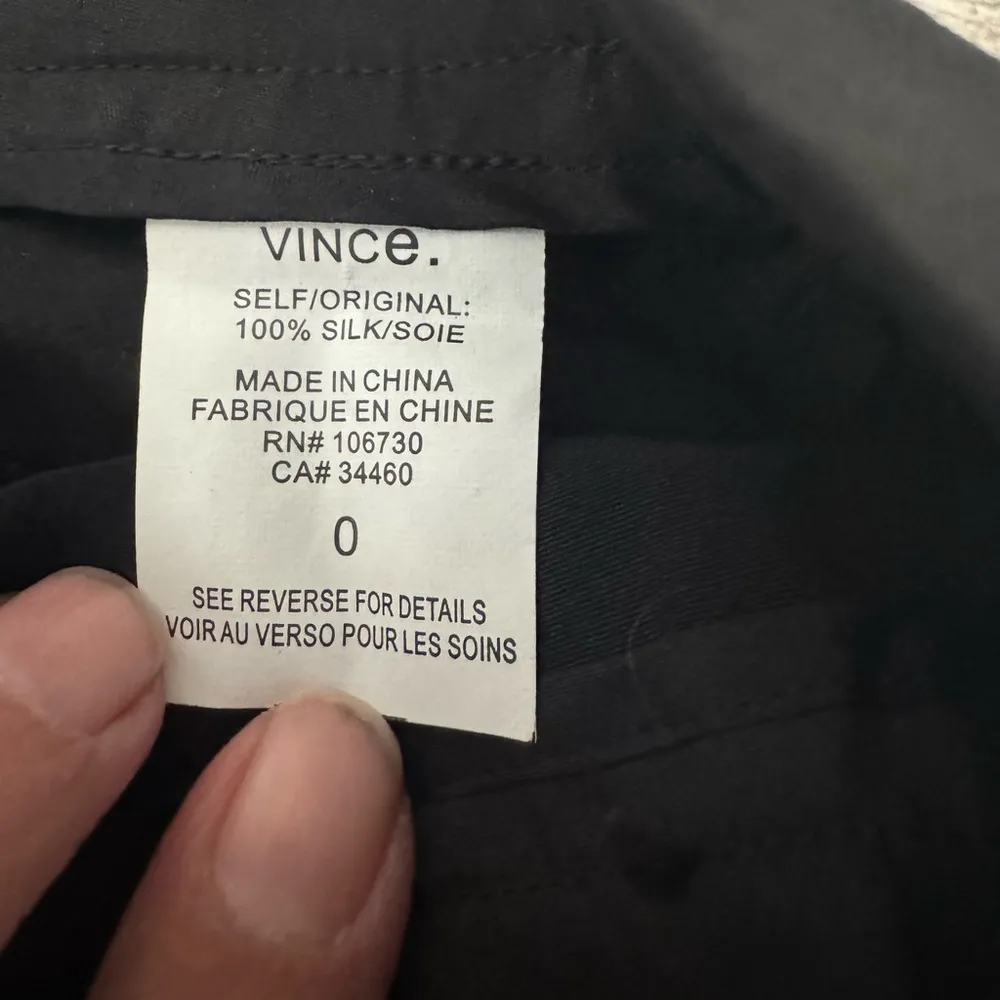 Vince 100% Silk Trouser Dress Pants Career Quiet Luxury Capsule Wardrobe Size 0 - Image 8