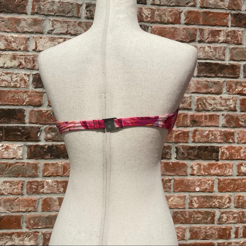 Nanette Lepore pink floral print strapless bikini top / L / Excellent condition - Image 7