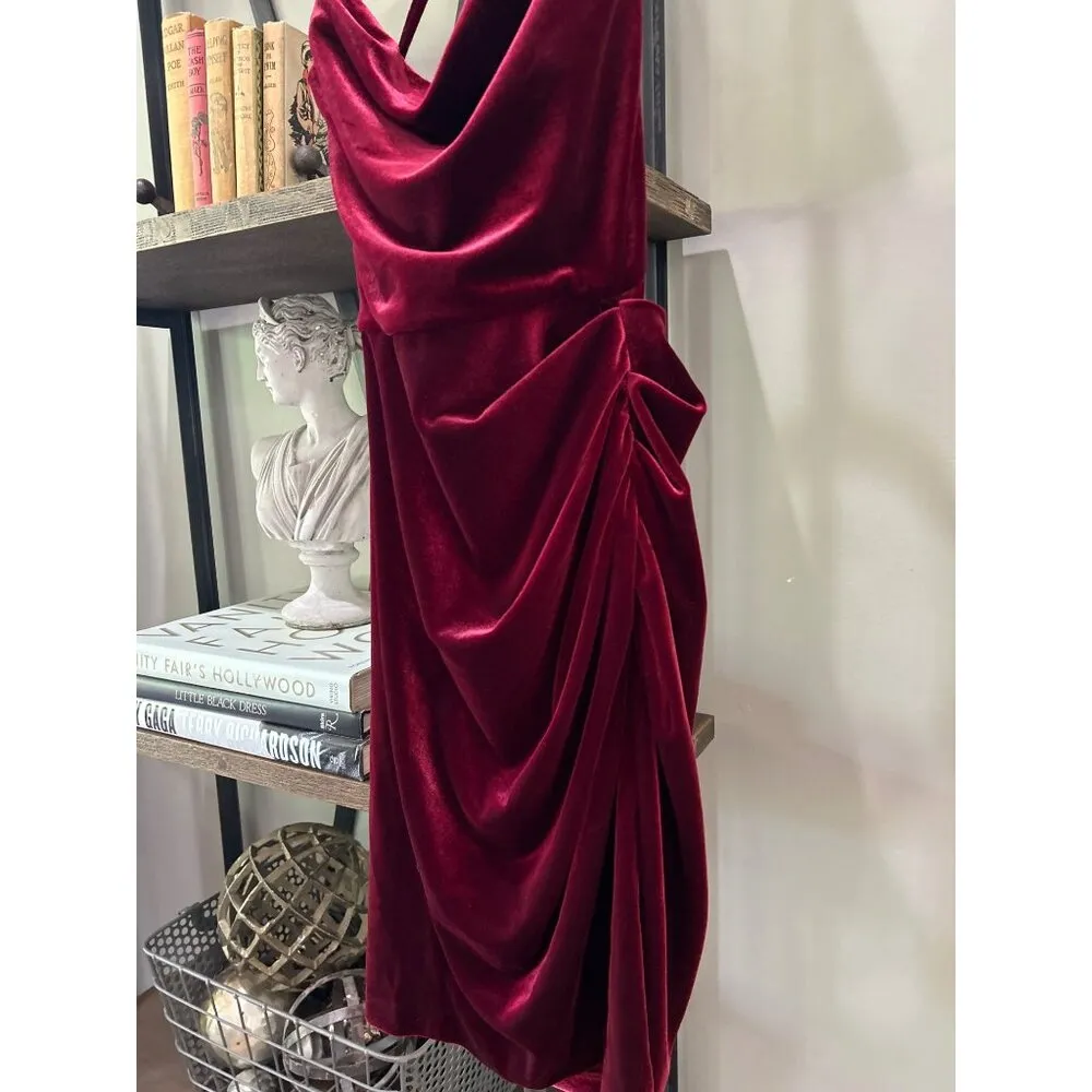 Amanda Uprichard Jasalina Velvet Mini Dress Wine Womens Size XS - Image 7