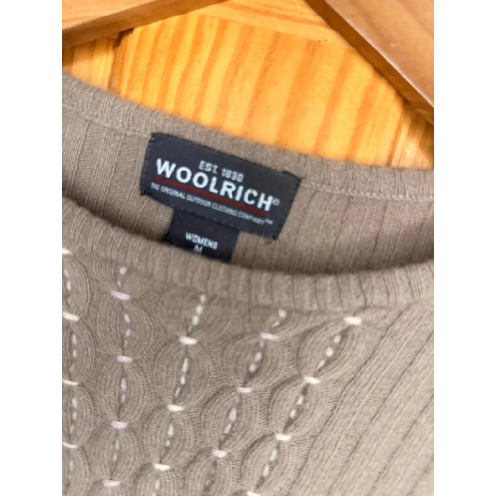 Woolrich Women’s Lambswool Angora Cable Knit Sweater Size M - Image 2