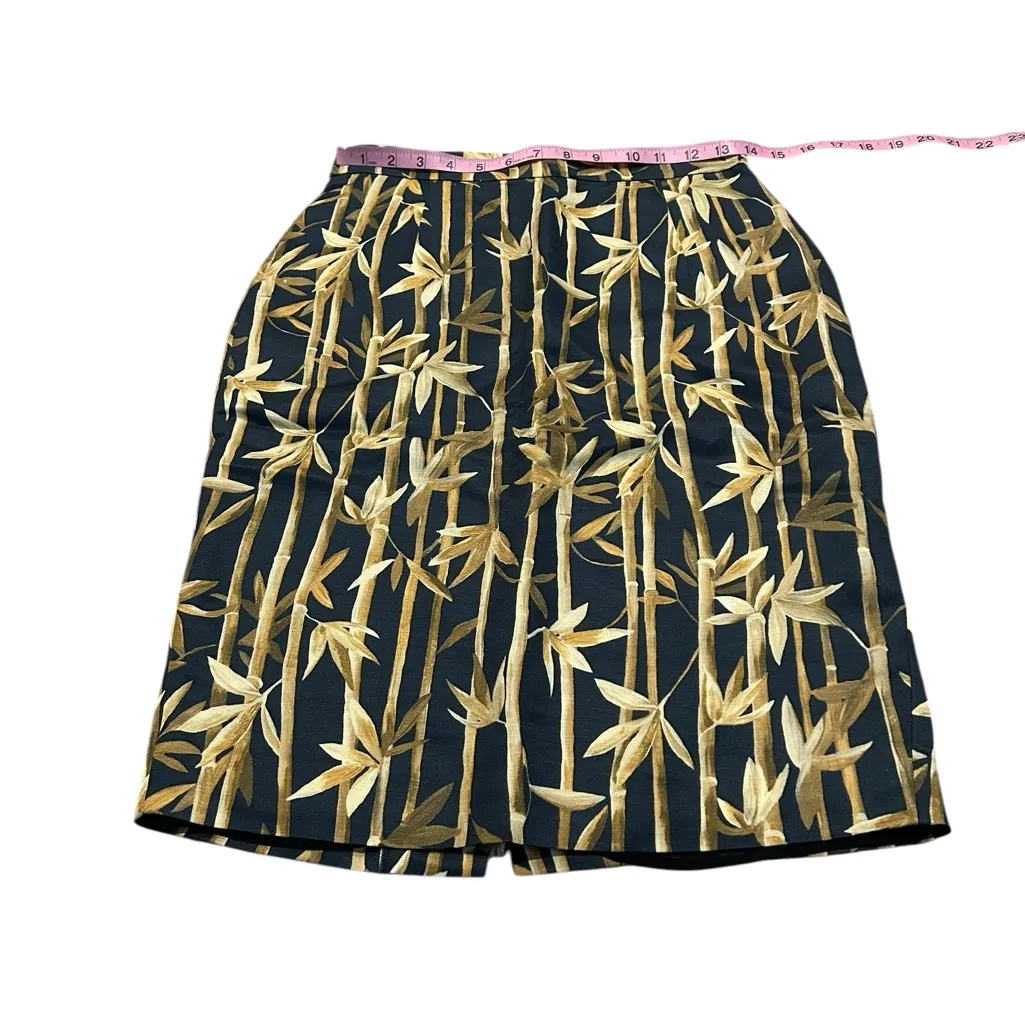 LES COPAINS bamboo and leaves pencil skirt Size 6 - Image 3