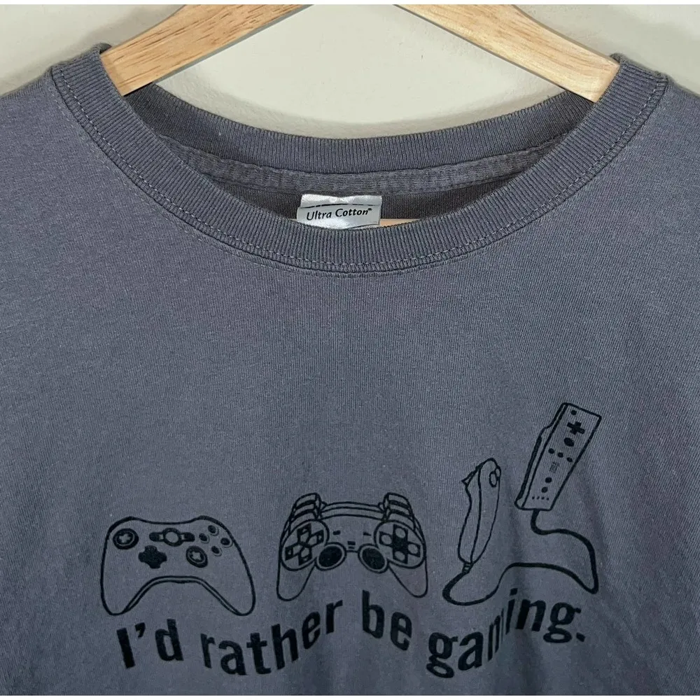 I’d Rather Be Gaming Grey Shirt Xbox PlayStation Wii - Videogames - Image 2