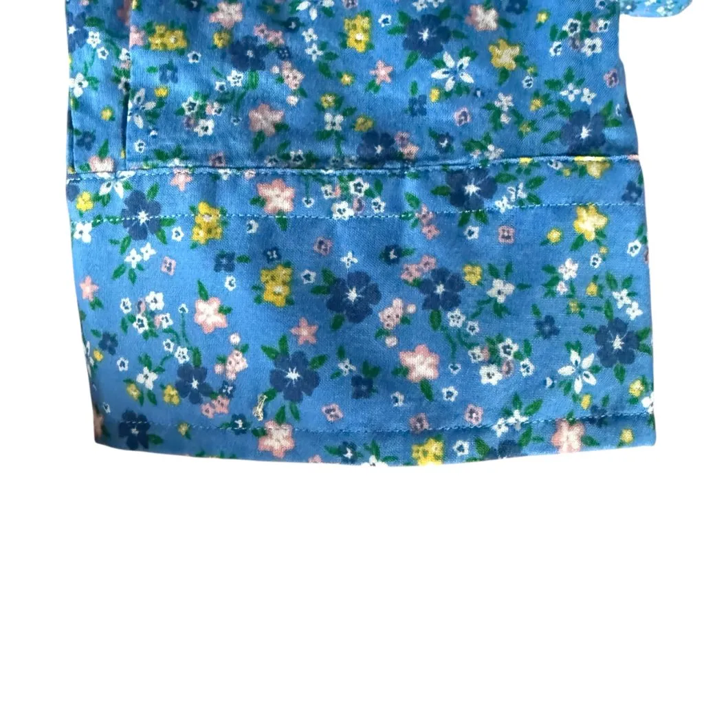 Ralph Lauren blue floral long sleeve collared button down shirt women's size M - Image 7