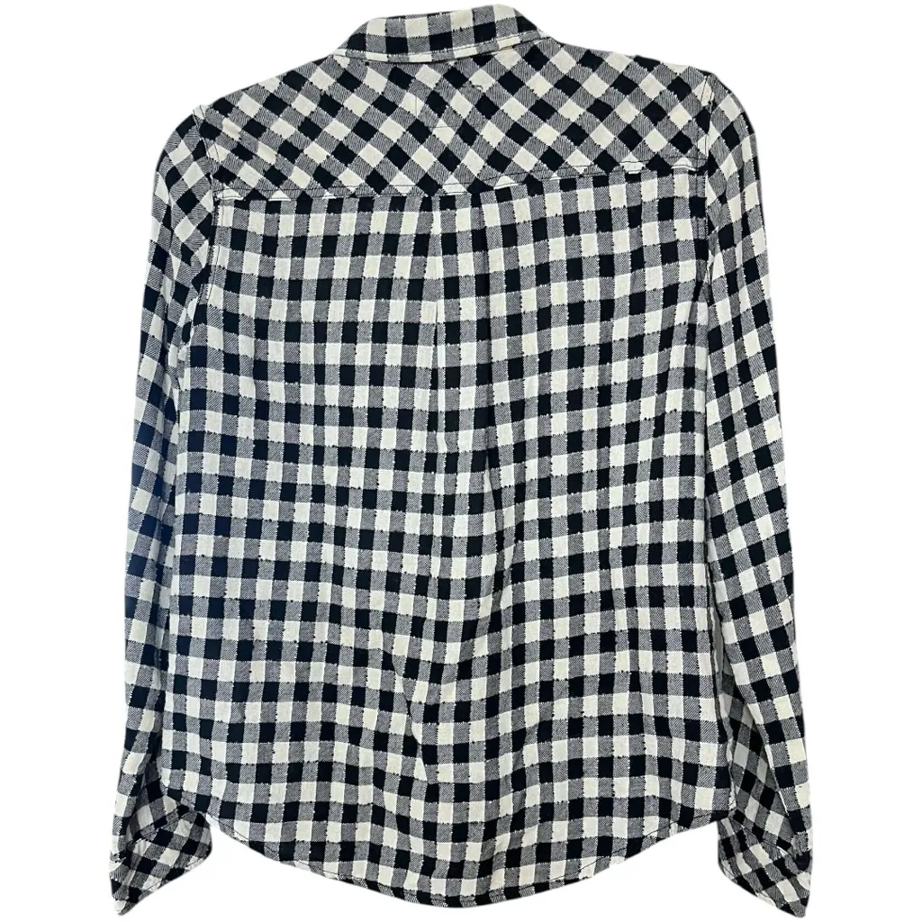 Current Elliot Checkered Plaid Lightweight Button Down Flannel Shirt Top Medium - Image 3