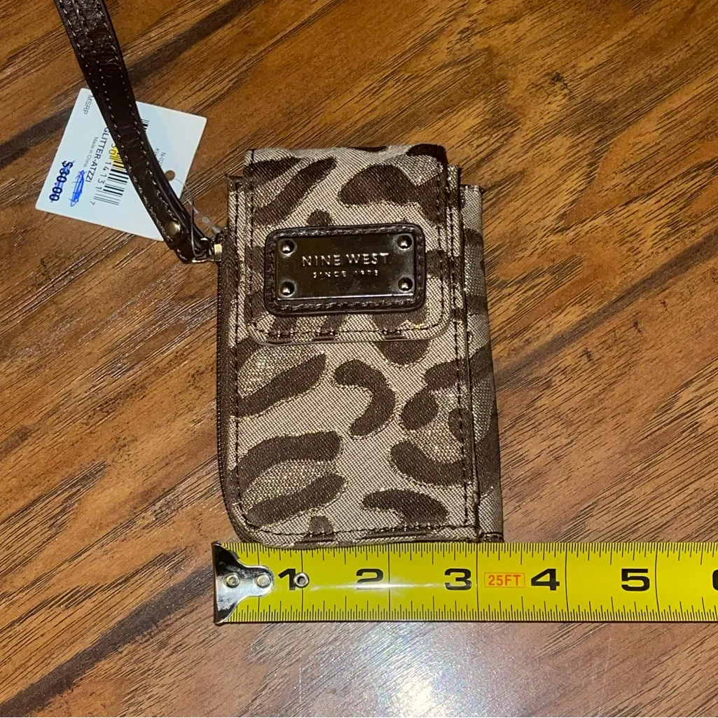 Nine West brown gold leopard wristlet wallet Y2K fashion NWT - Image 6