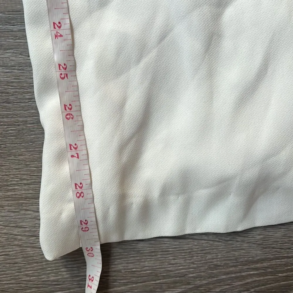 NEW Dessy Collection STRAPLESS NOTCH CREPE JUMPSUIT WITH POCKETS IN IVORY White Size 14 - Image 11