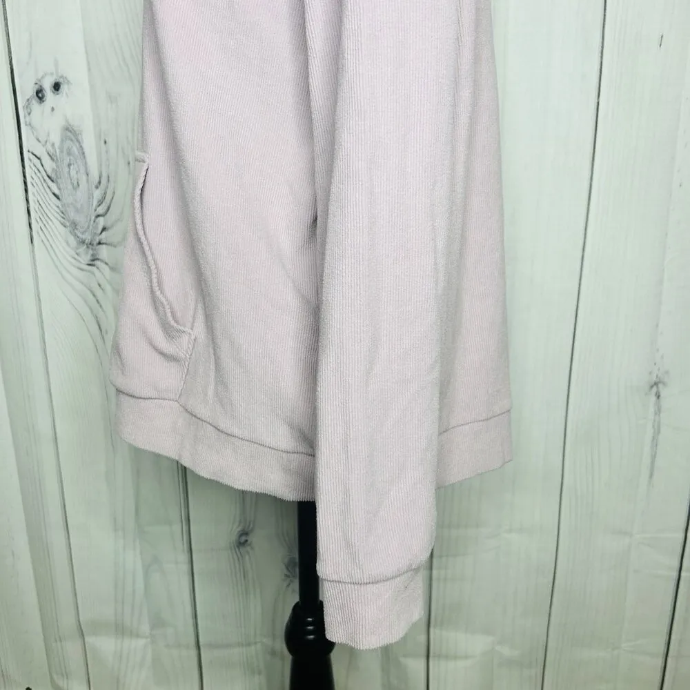 Marc New York Womens Ribbed Quarter Zip Pullover Sz L Pockets Pale Purple - Image 7