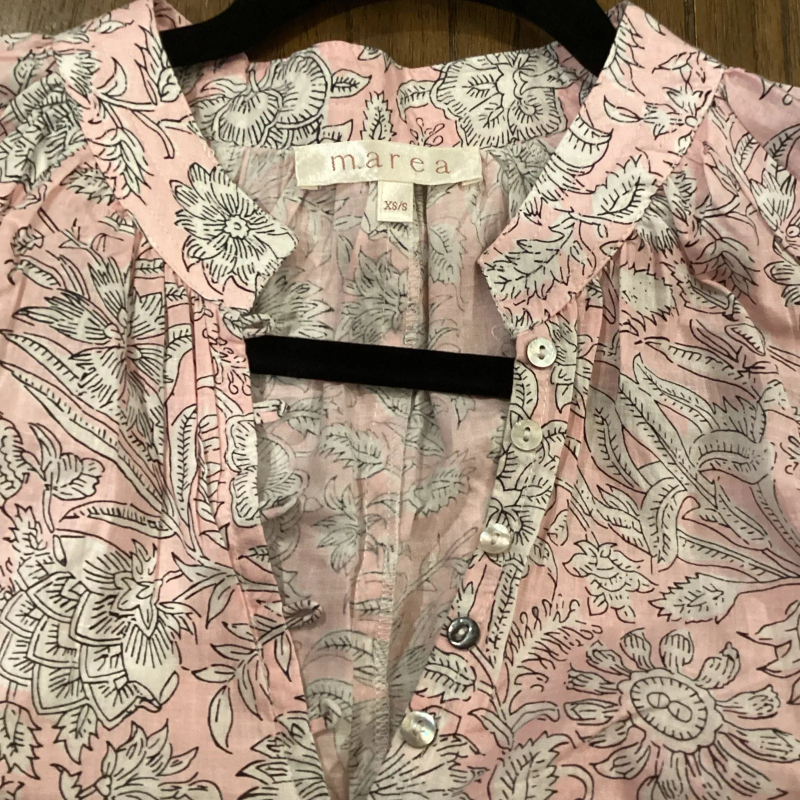 Marea The Apres Beach mini dress in pink floral hibiscus XS / S New 100% cotton - Image 9