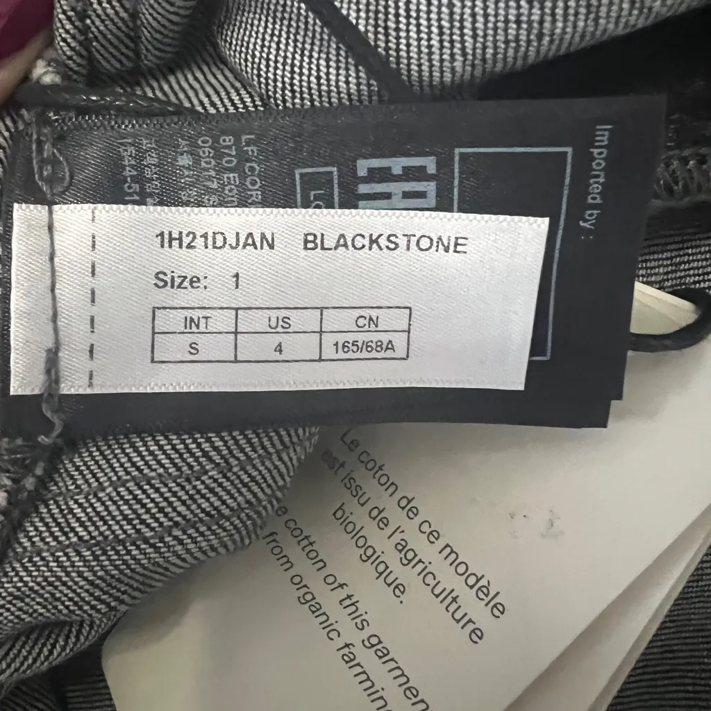 ba&sh Django High Rise Wide Leg Jeans Blackstone Patch Pocket Retro NWT 25 - Image 10