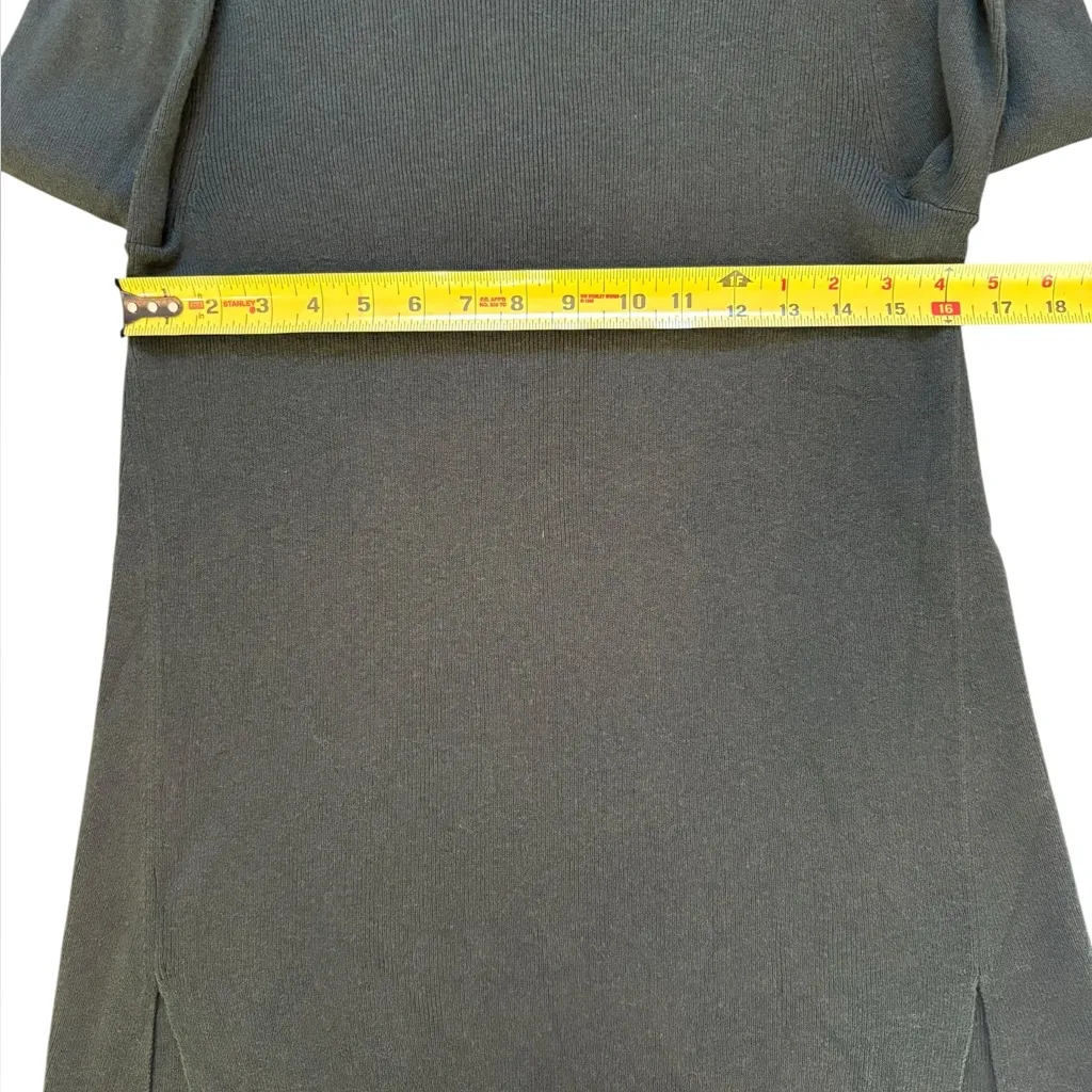 J Jill Cotton Wool Silk Mock Neck Pullover Sweater Ribbed Knit Womens XS Green - Image 9