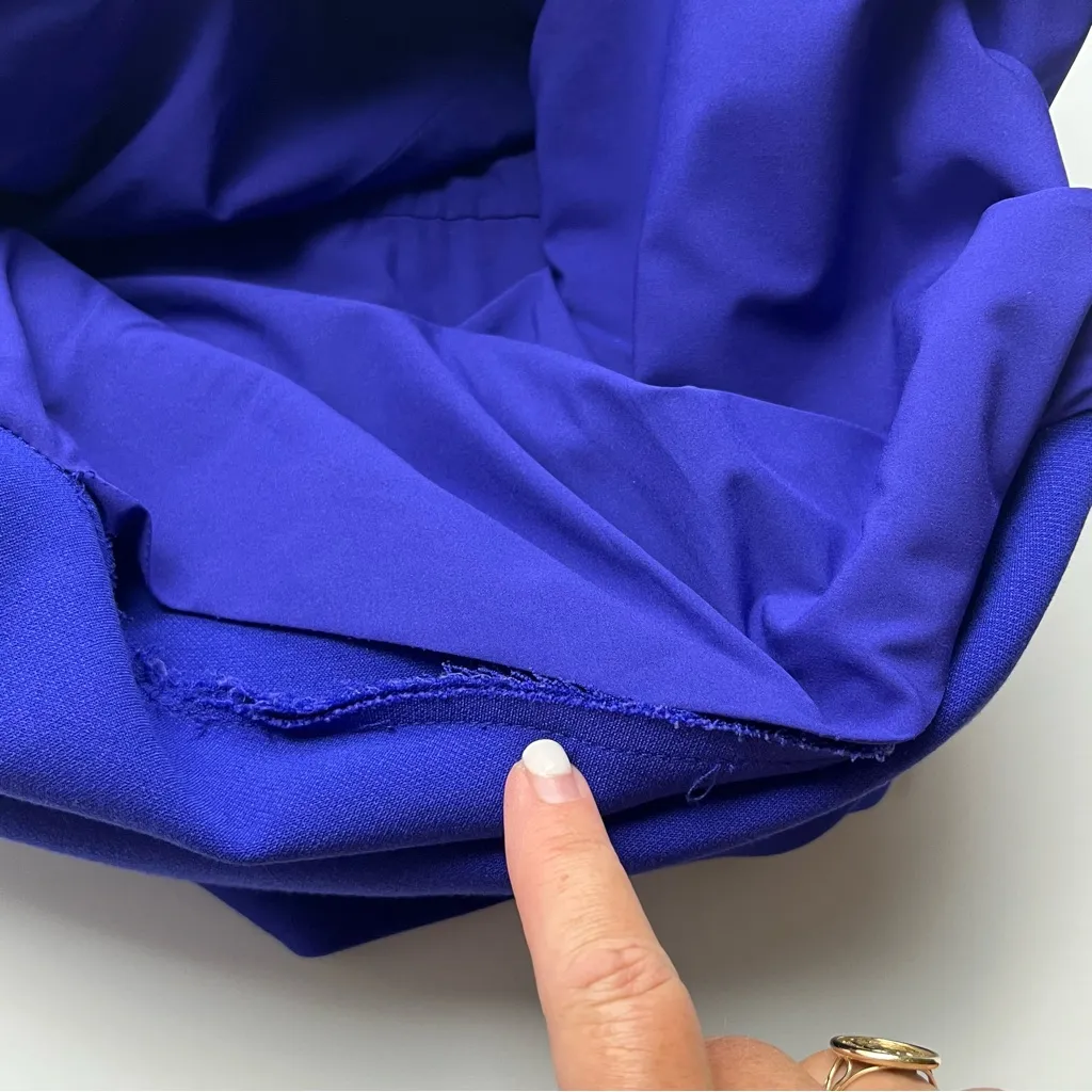 Diane Von Furstenberg Bevin Royal Blue Sheath‎ Ruched Dress Womens Size 12 *FLAW - Image 11