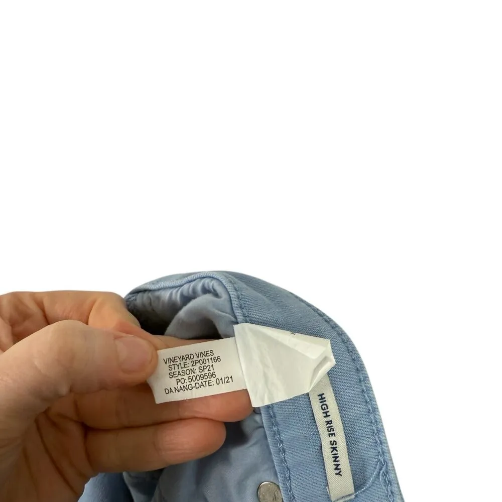 Vineyard Vines High Rise Skinny Jeans Blue Preppy Pants Nautical Womens Plus 33 - Image 7