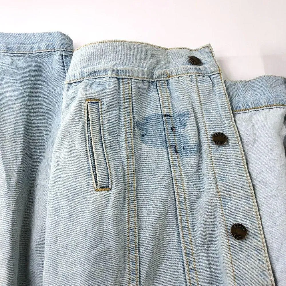 Liquor N Poker Womens Denim Jacket Vintage Retro Trucker Light Wash Cotton M Blue Size M - Image 3