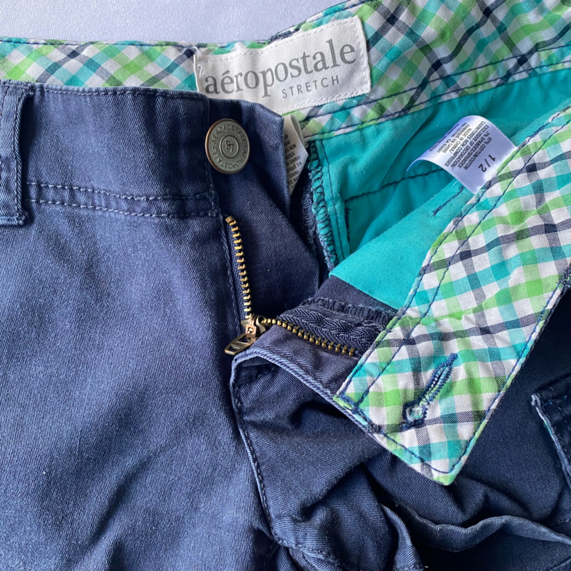 aéropostale Stretch Navy Blue Shorts Size‎ 1/2 - Image 6