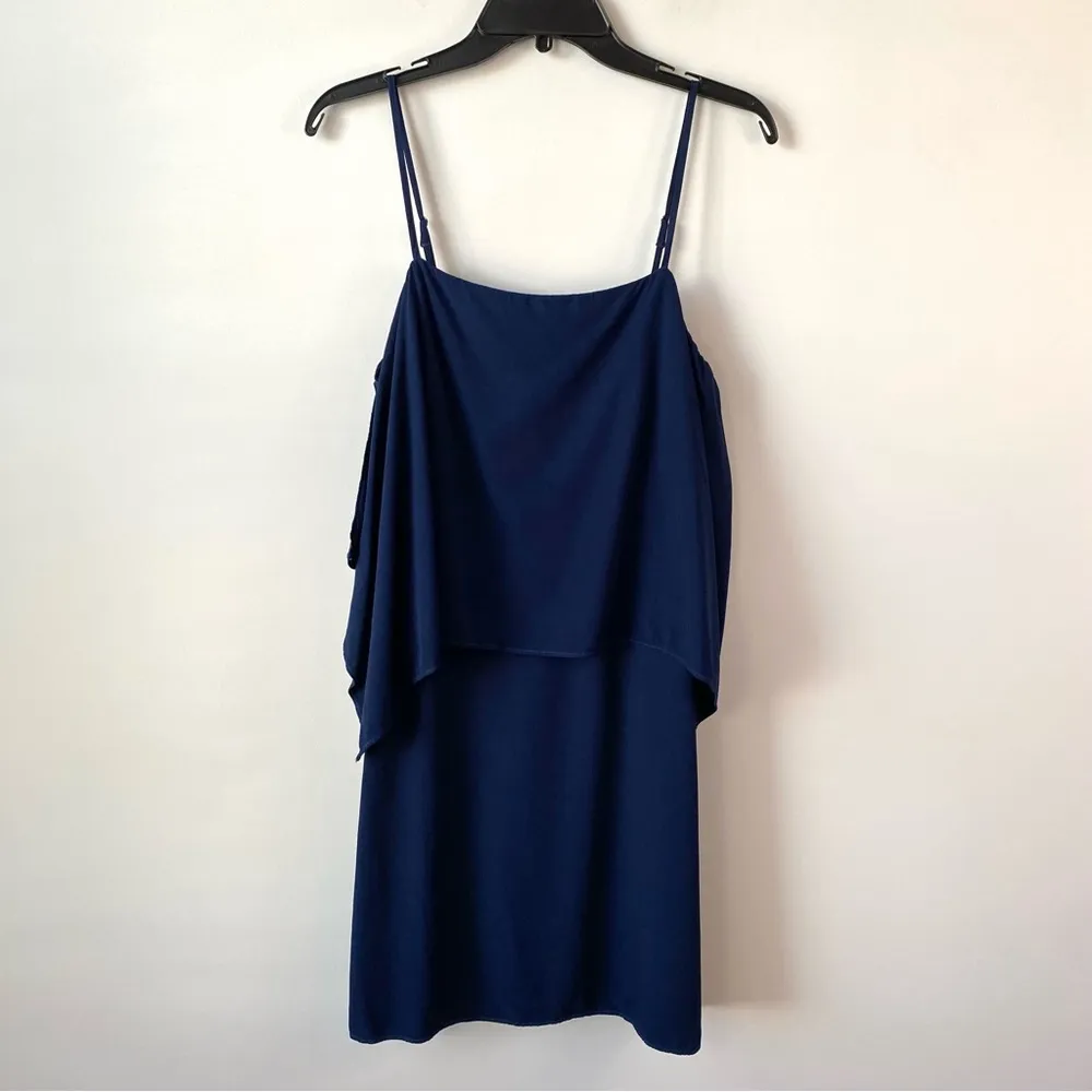 Splendid Voile Layered Mini Dress Navy Blue S - Image 3