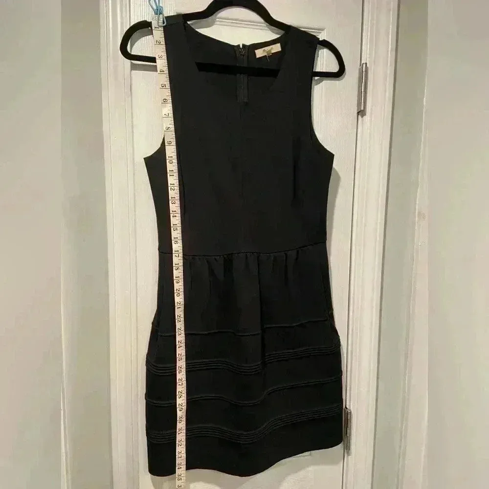 Madewell Stretchy Black Ribbed Mini Tank Dress Zip Back Bodycon Scuba Size Small - Image 9