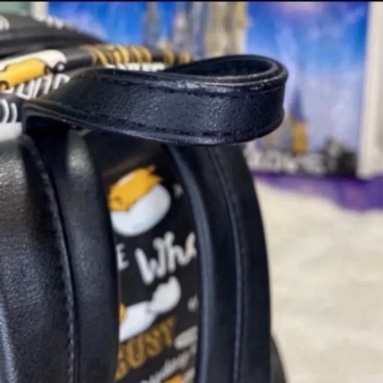 RARE MINI BP Sanrio Gudetama lazy egg black Loungefly mini backpack - Image 7