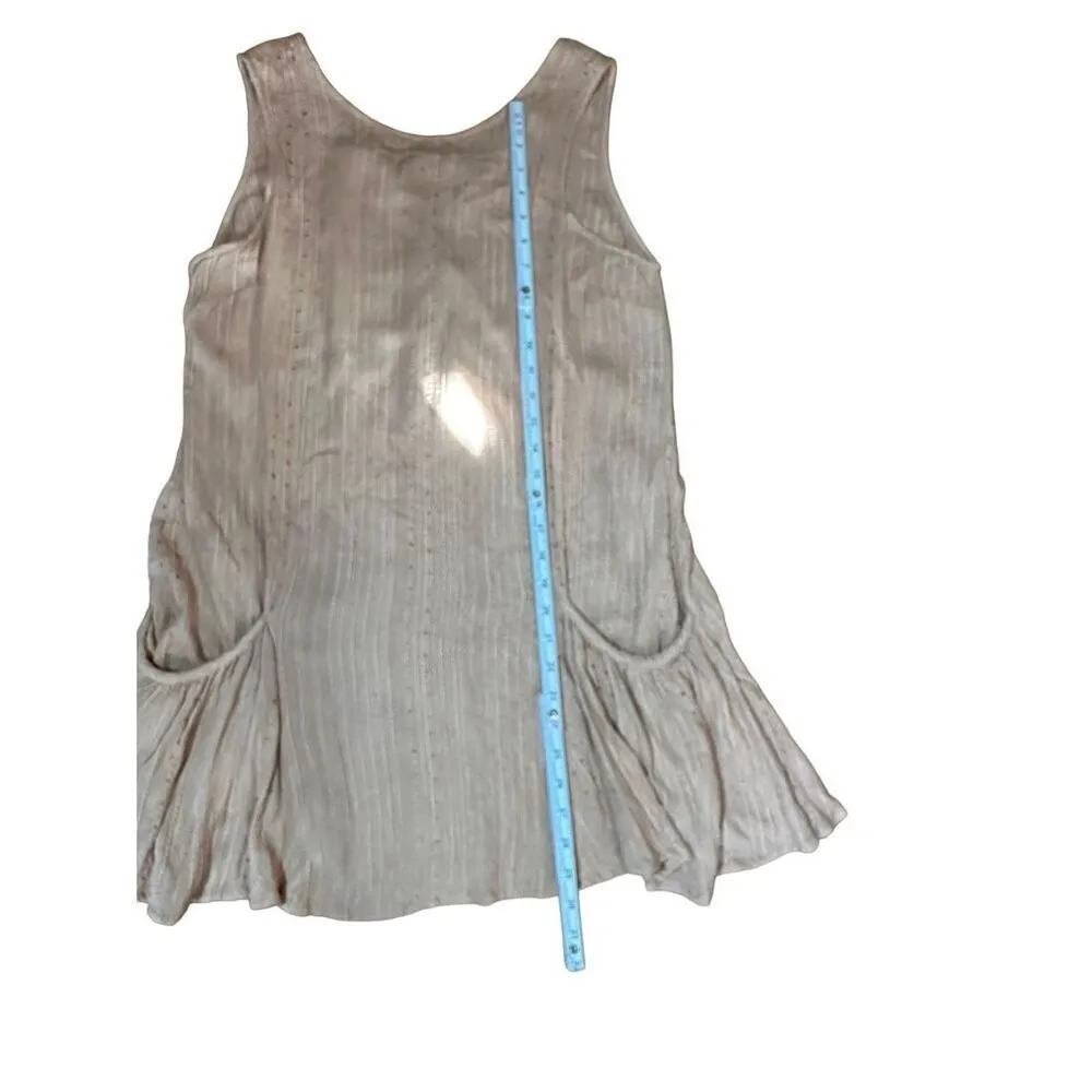 En Crème womens lagenlook relaxed fit sleeveless pink dress large pocket - Image 7