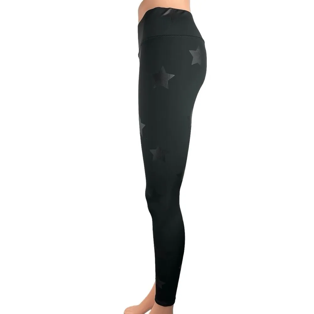Terez Women's Black Star Pattern Mid Rise Athletic Fitness Sport Leggings Size S - Image 2