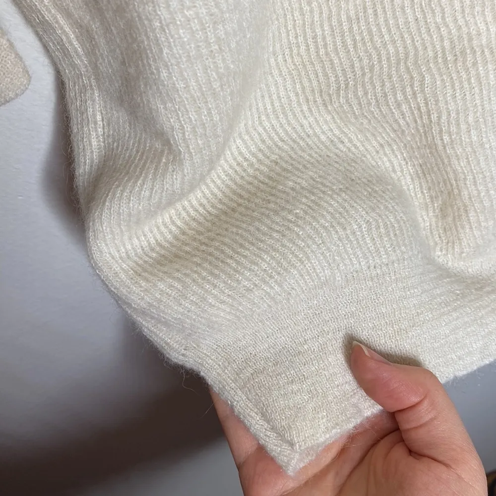 Samuji Maeve alpaca mohair born sweater Mokka in Ecru size S - Image 6