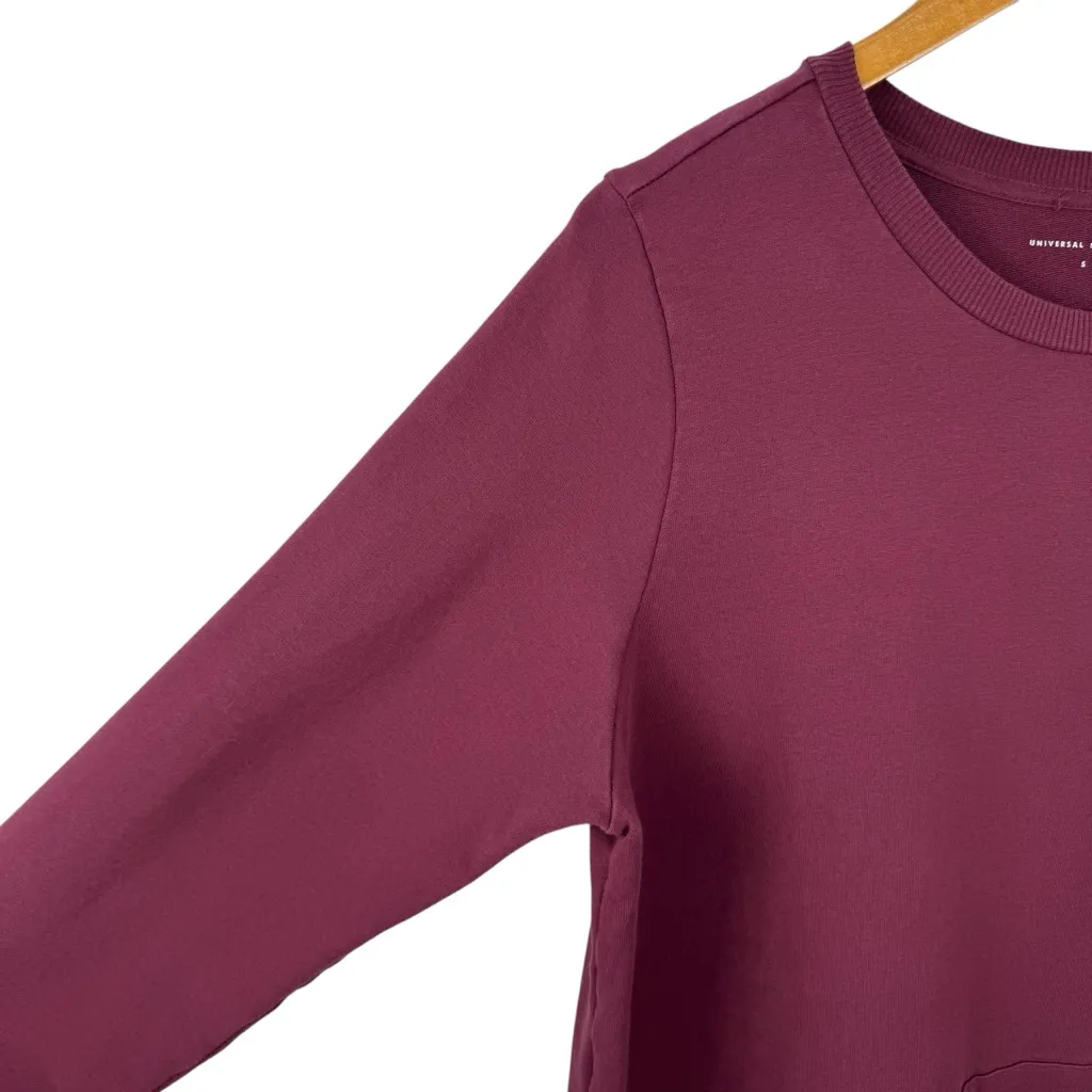 Universal Standard Bree Sweatshirt Dress Dark Cherry Front Pocket Size 14-16 - Image 6