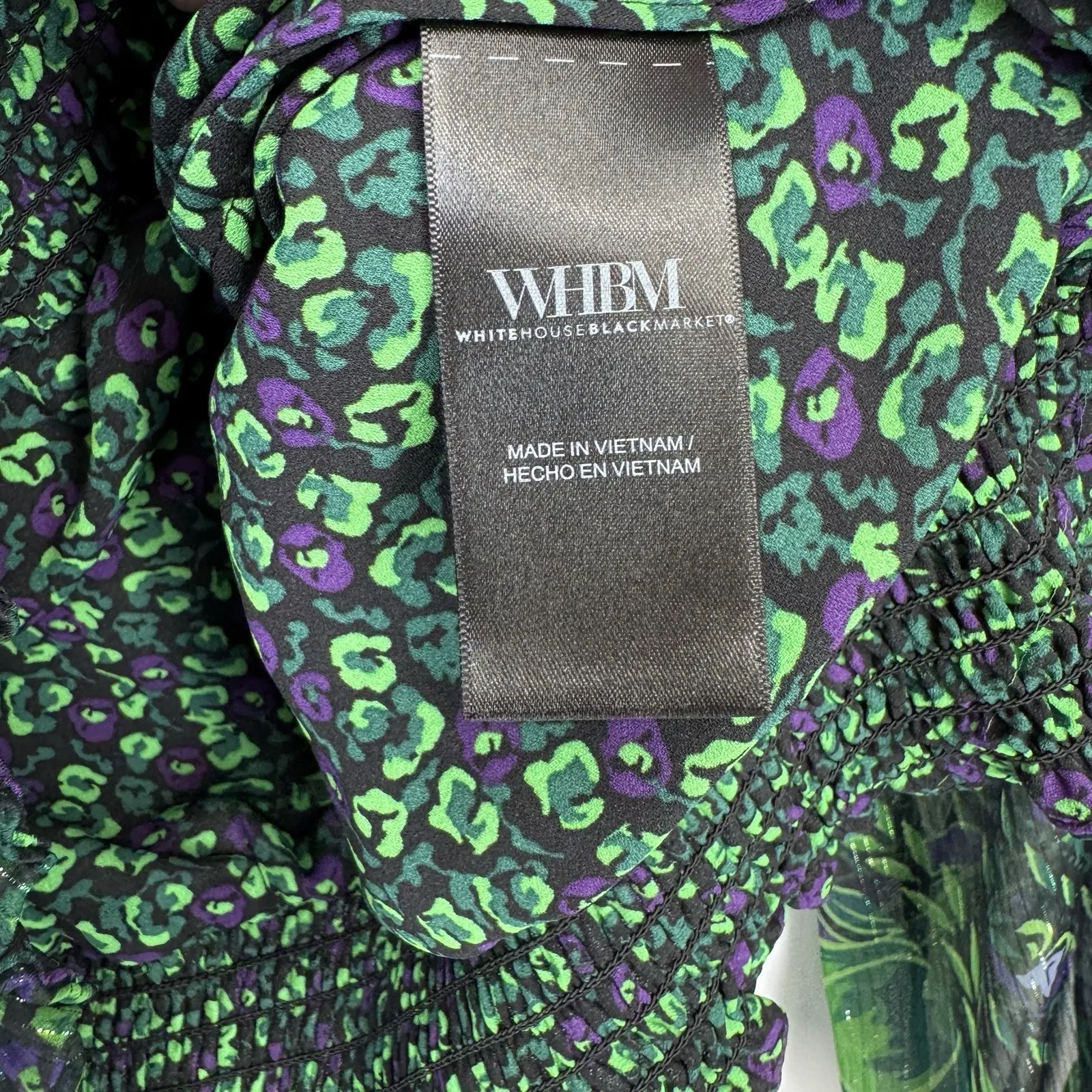 White House Black Market Sheer Lined Top Womens Large Green Purple Halloween NEW - Image 8